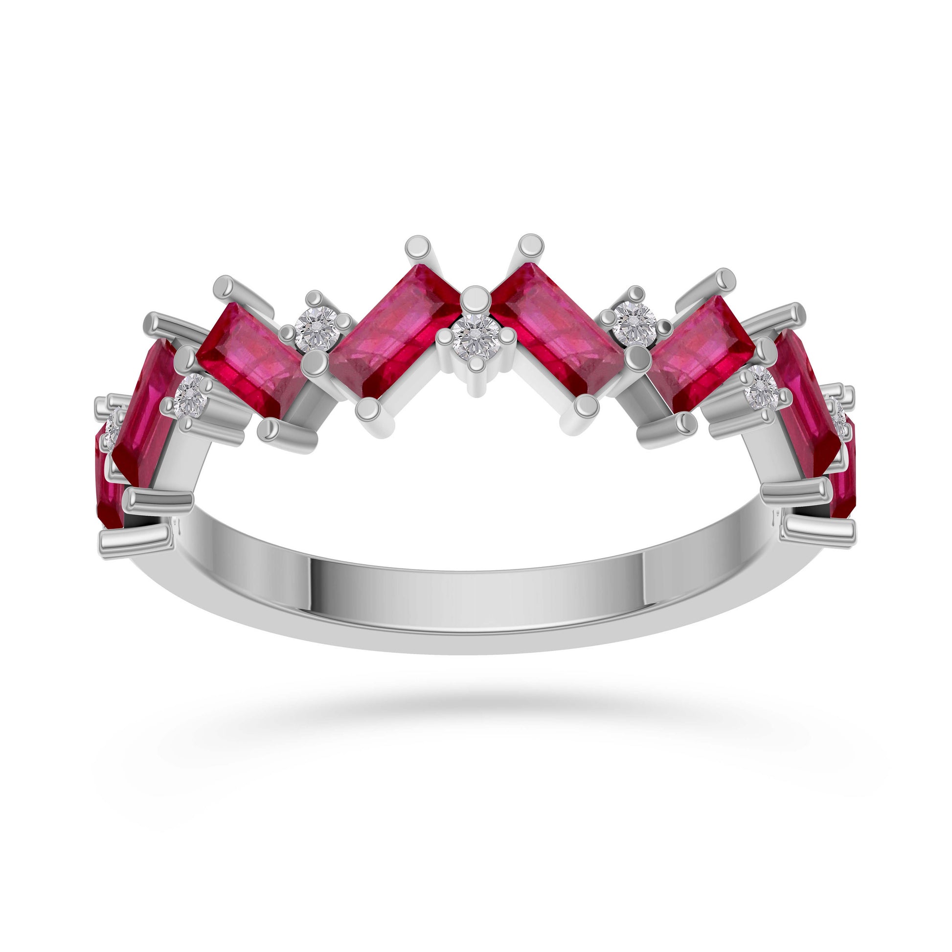 Ruby Abstract Band Ring in 18K Gold