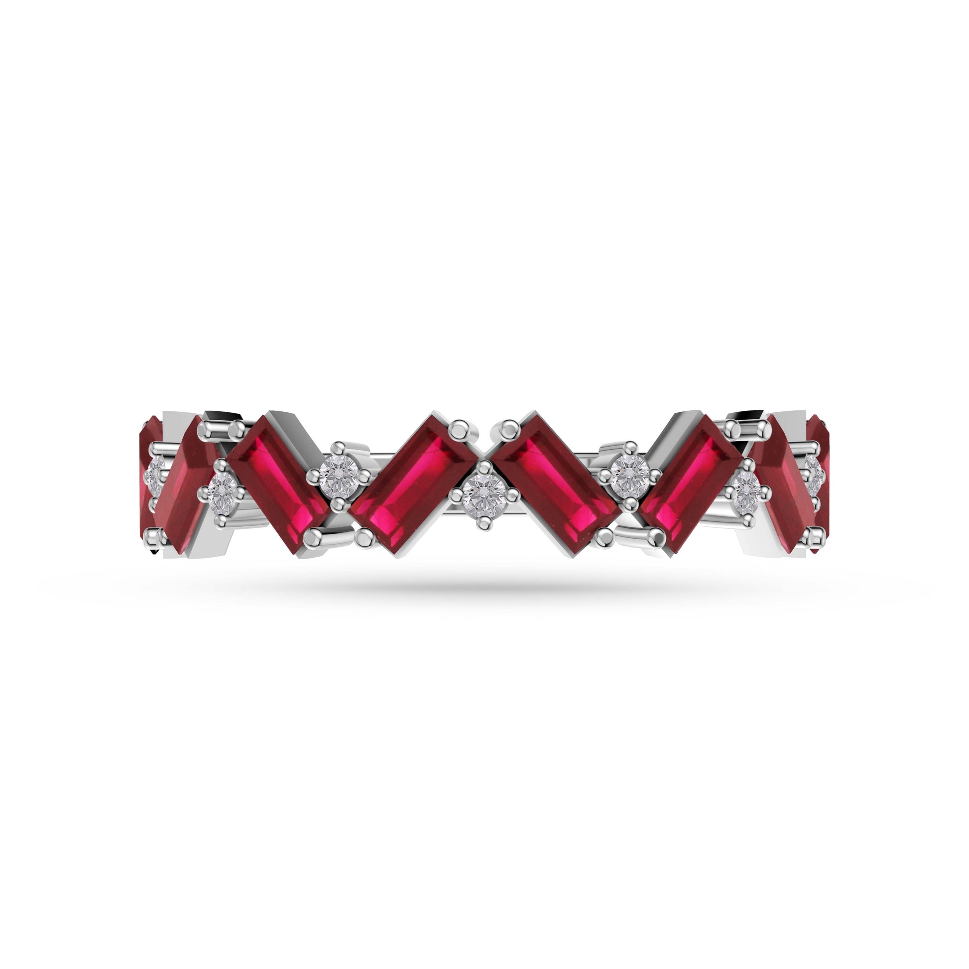 Ruby Abstract Band Ring in 18K Gold