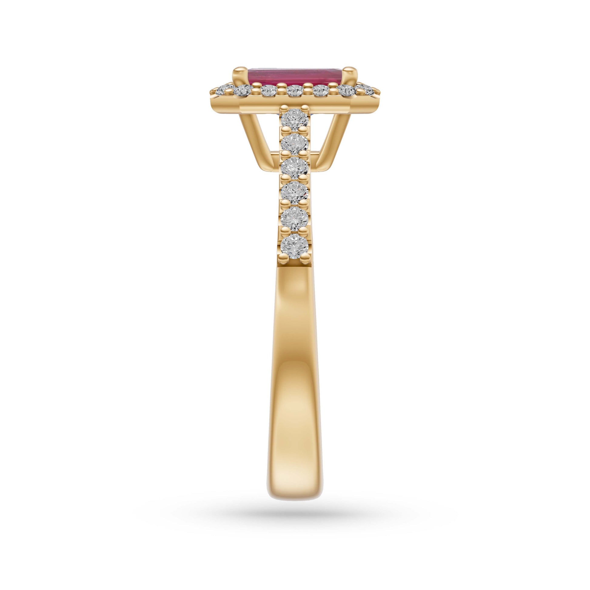 Ruby Octagon Gemstone Ring In 18K Gold
