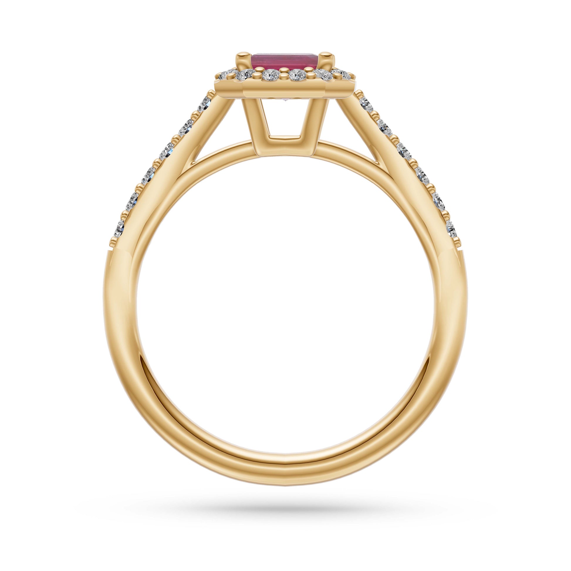 Ruby Octagon Gemstone Ring In 18K Gold