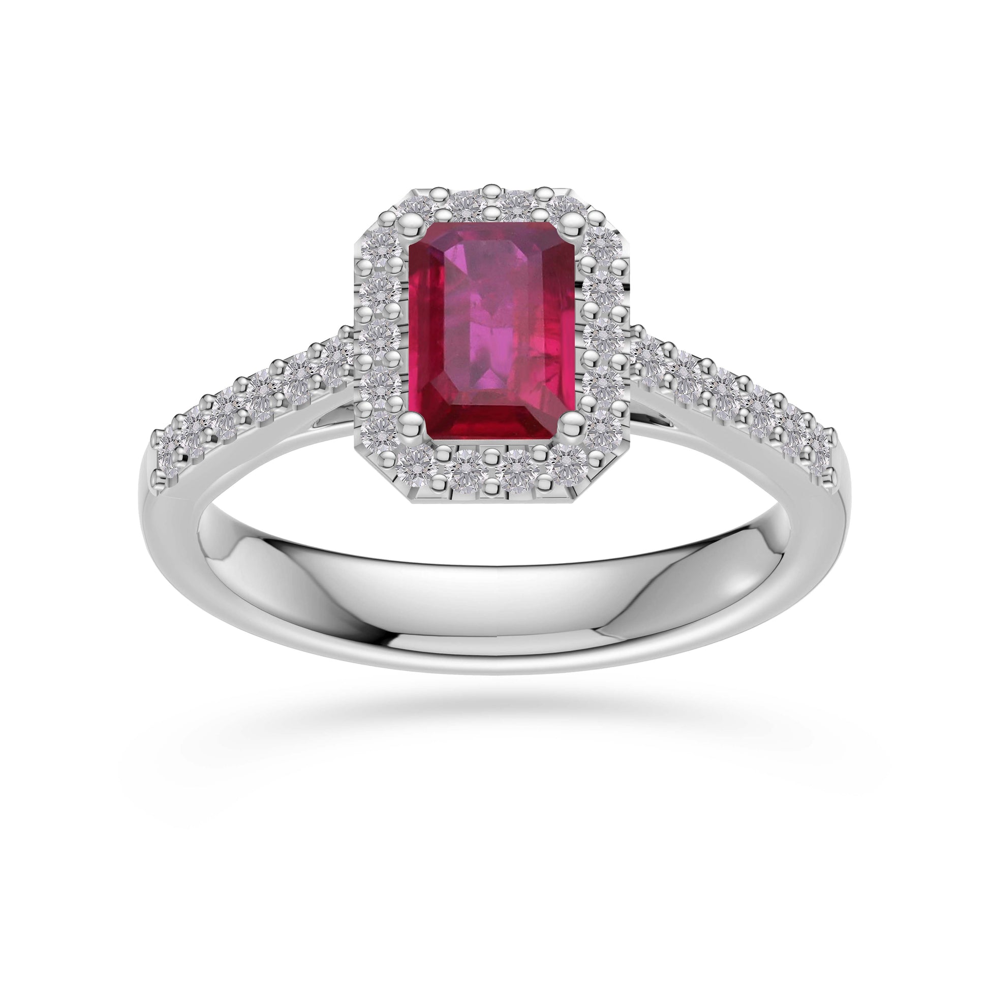 Ruby Octagon Gemstone Ring In 18K Gold