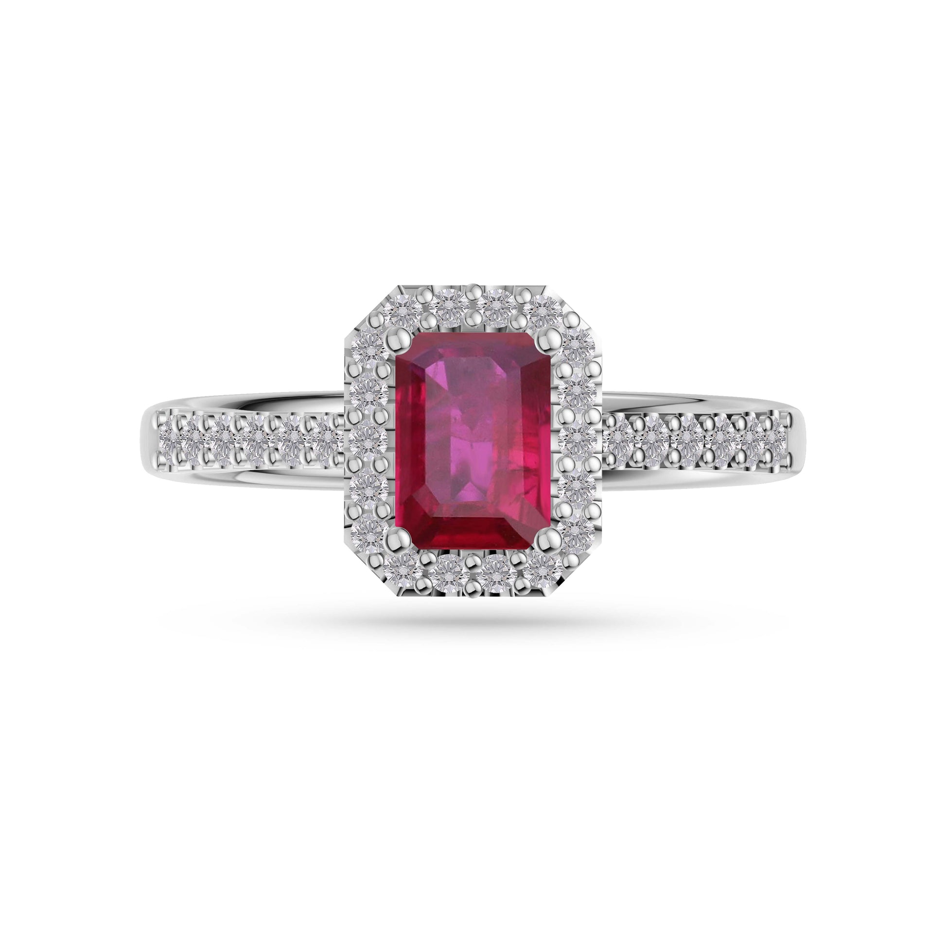 Ruby Octagon Gemstone Ring In 18K Gold