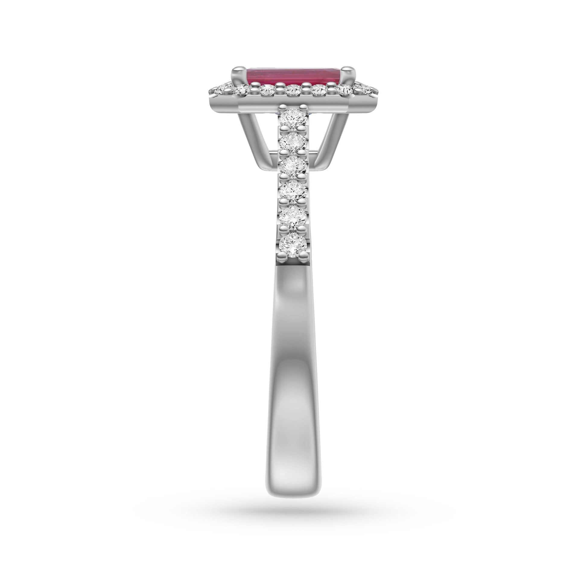 Ruby Octagon Gemstone Ring In 18K Gold