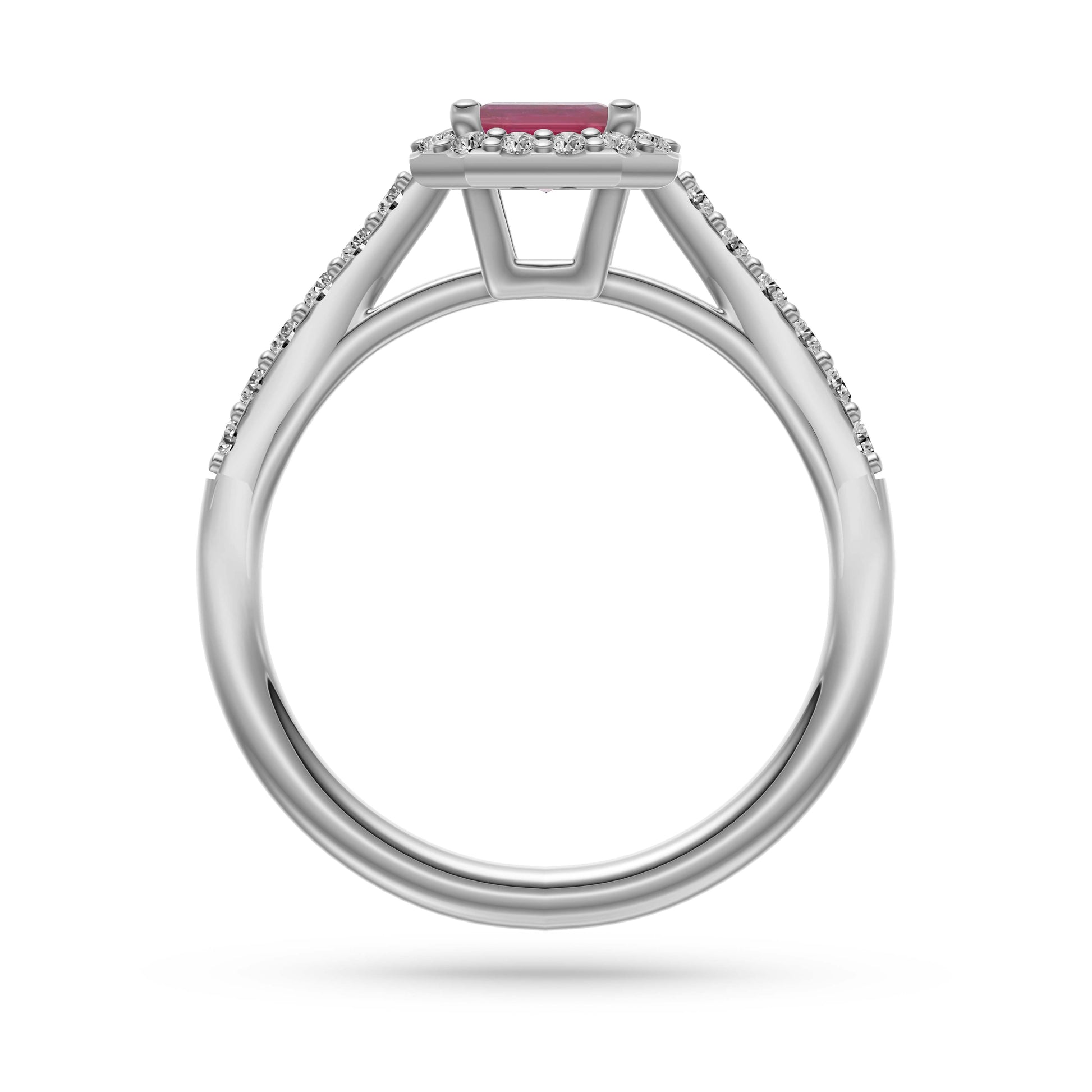 Ruby Octagon Gemstone Ring In 18K Gold