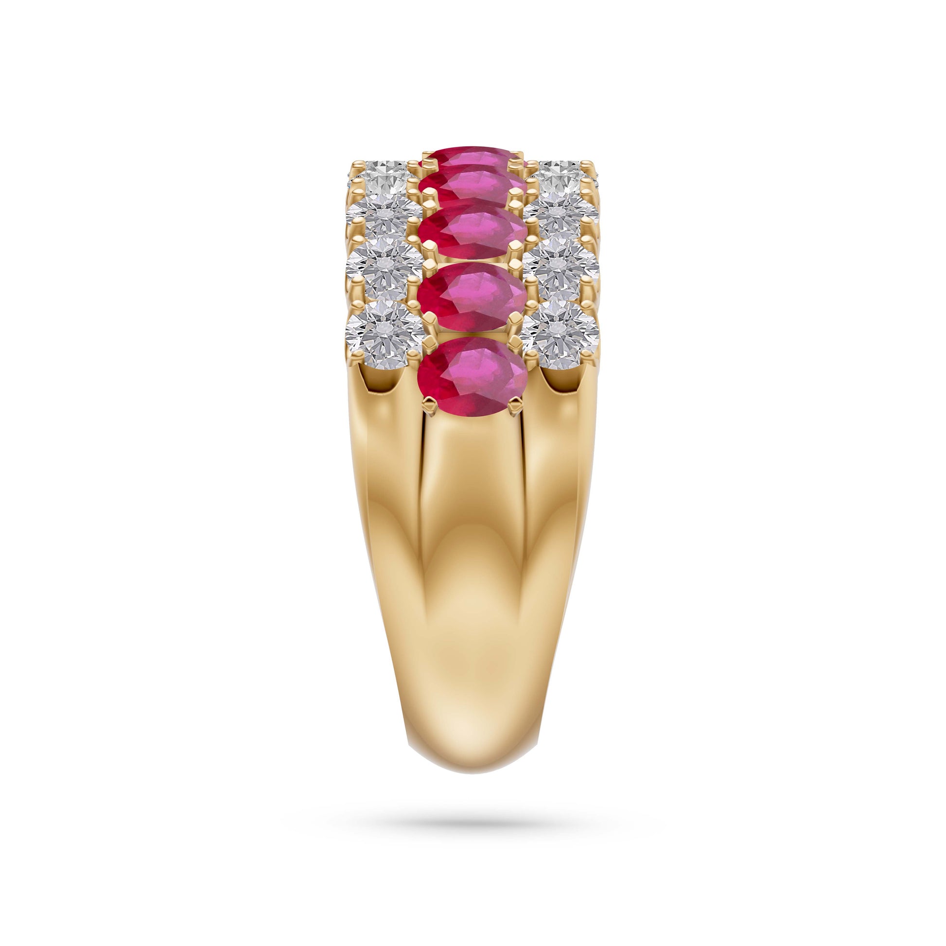 Ruby and Diamond Regal Band Ring in 18K Gold
