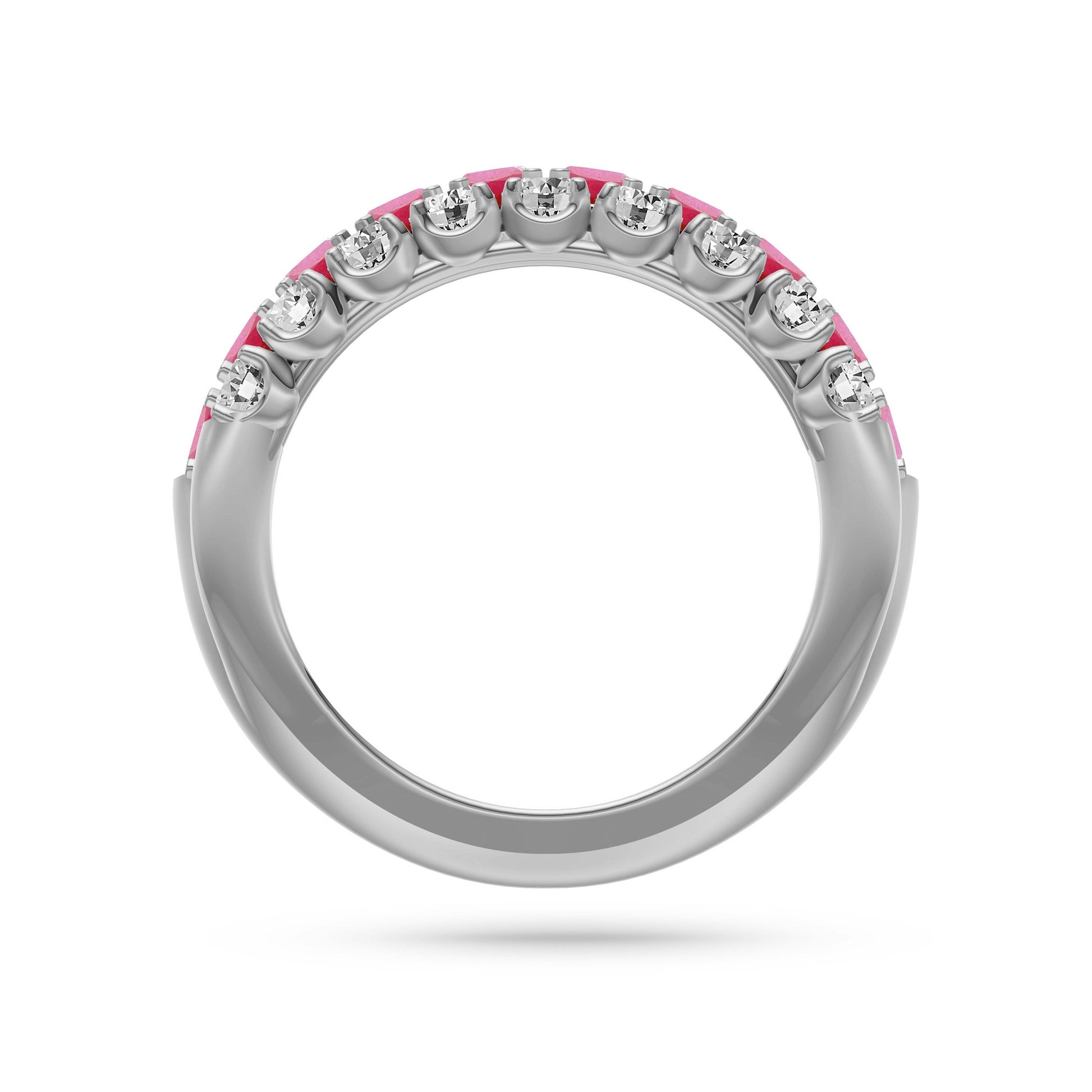 Ruby and Diamond Regal Band Ring in 18K Gold