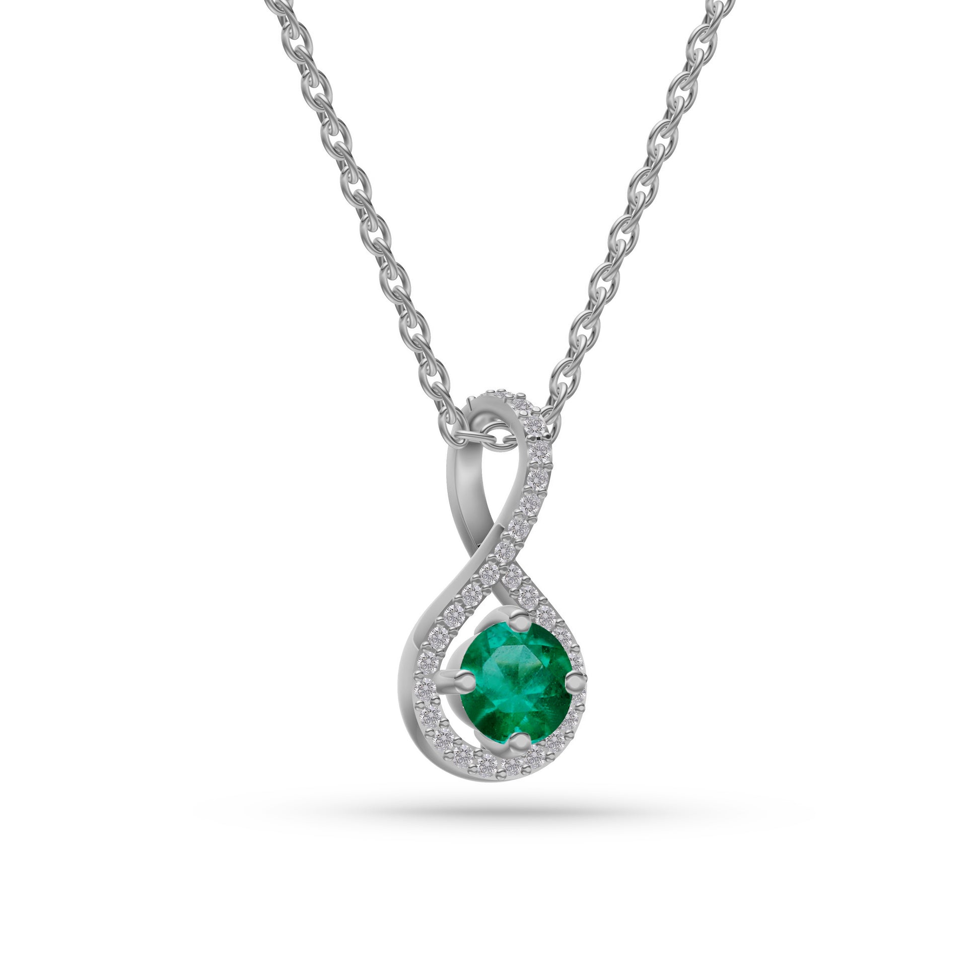 Twilight Twist Emerald Pendant in 18K Gold