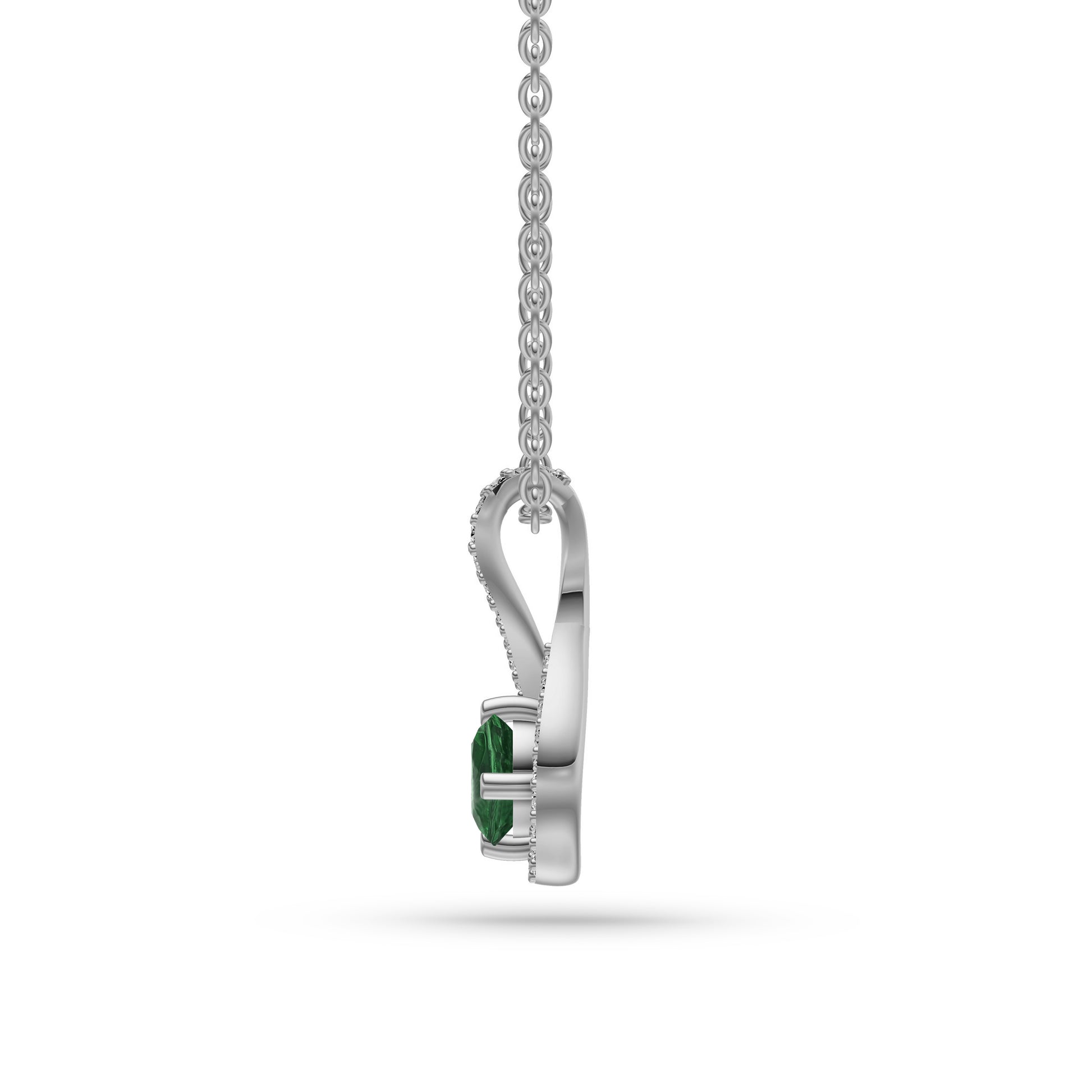Twilight Twist Emerald Pendant in 18K Gold