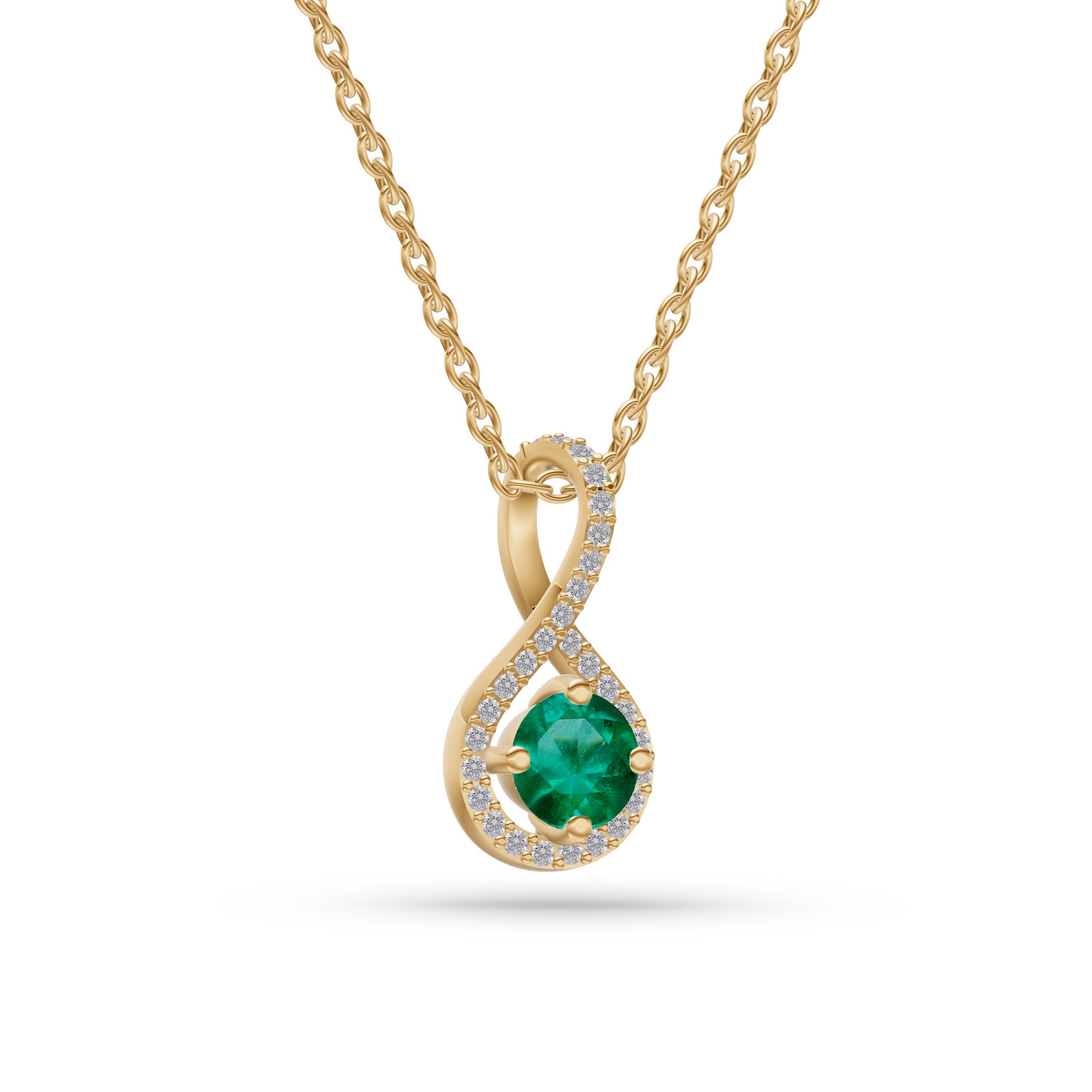 Twilight Twist Emerald Pendant in 18K Gold
