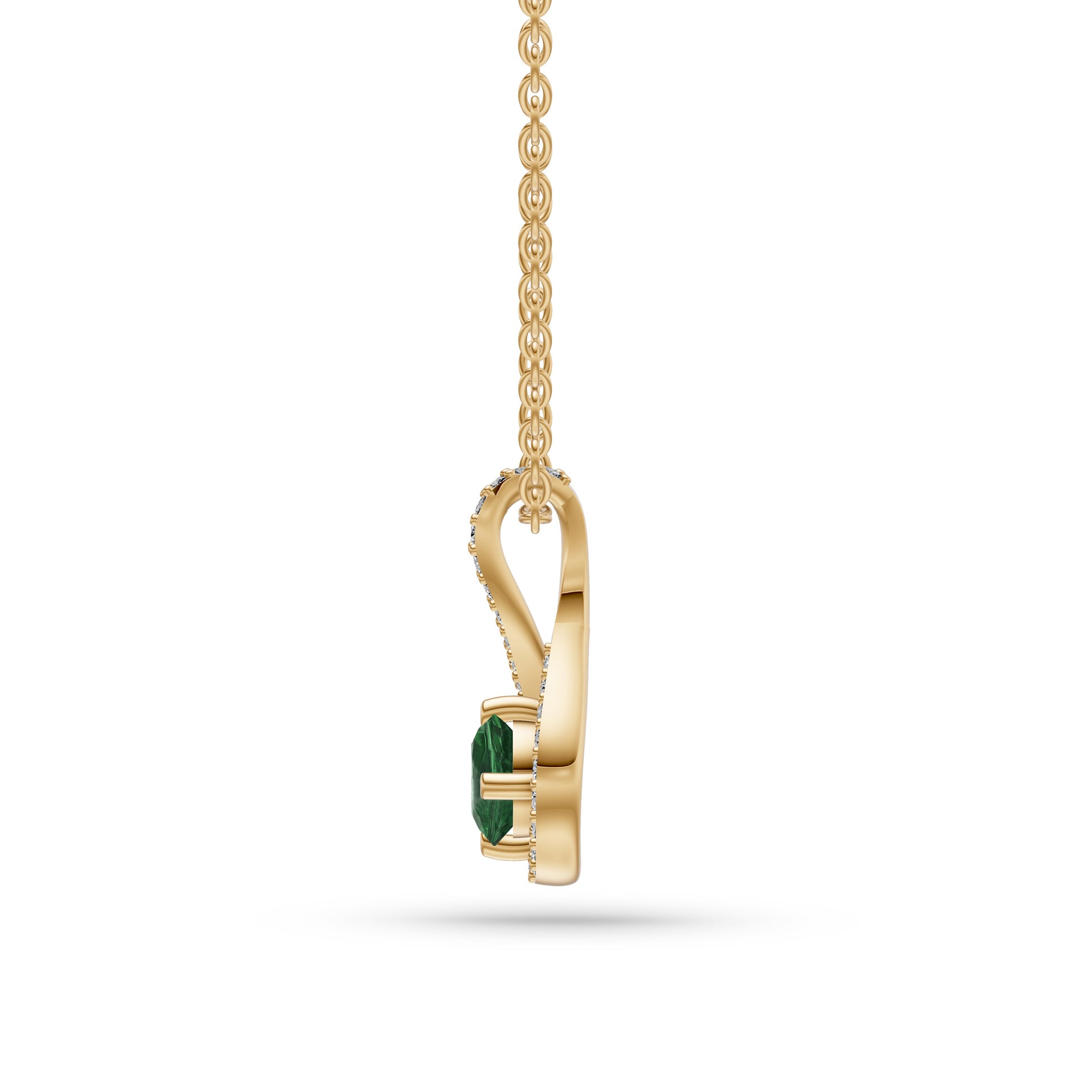 Twilight Twist Emerald Pendant in 18K Gold