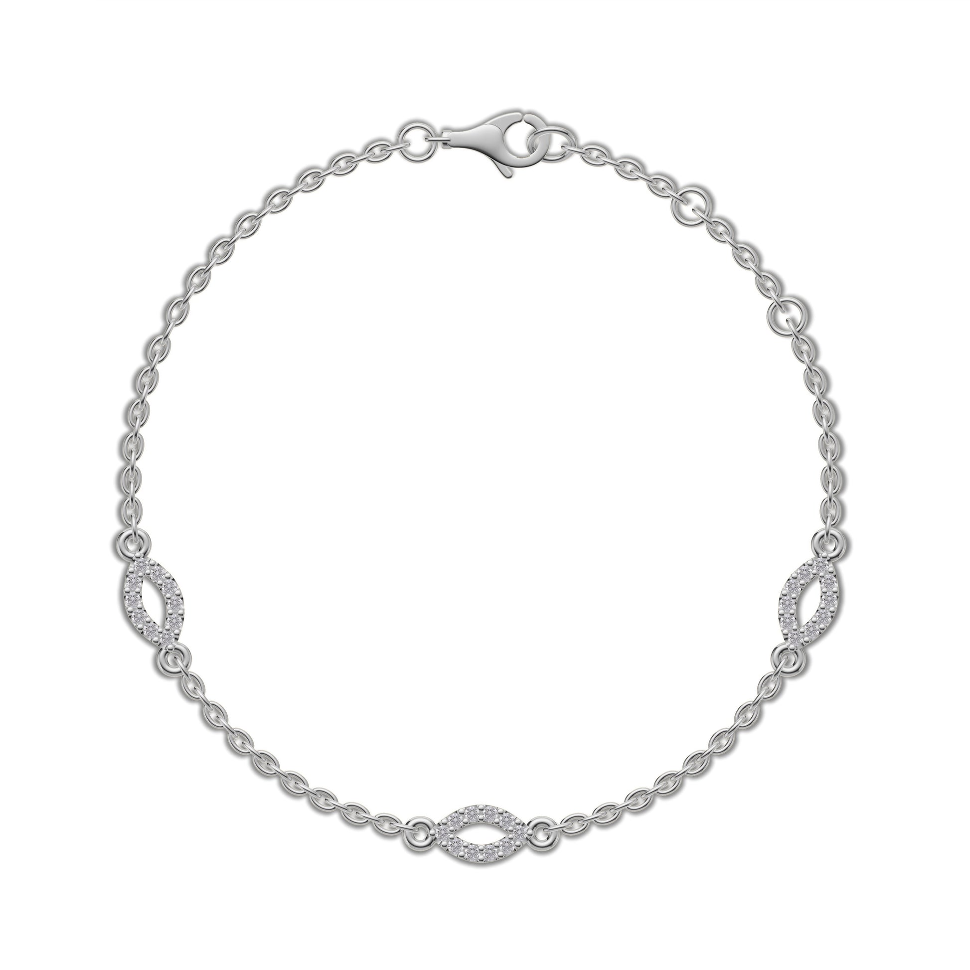 Diamond Motif Bracelet In 14K Gold