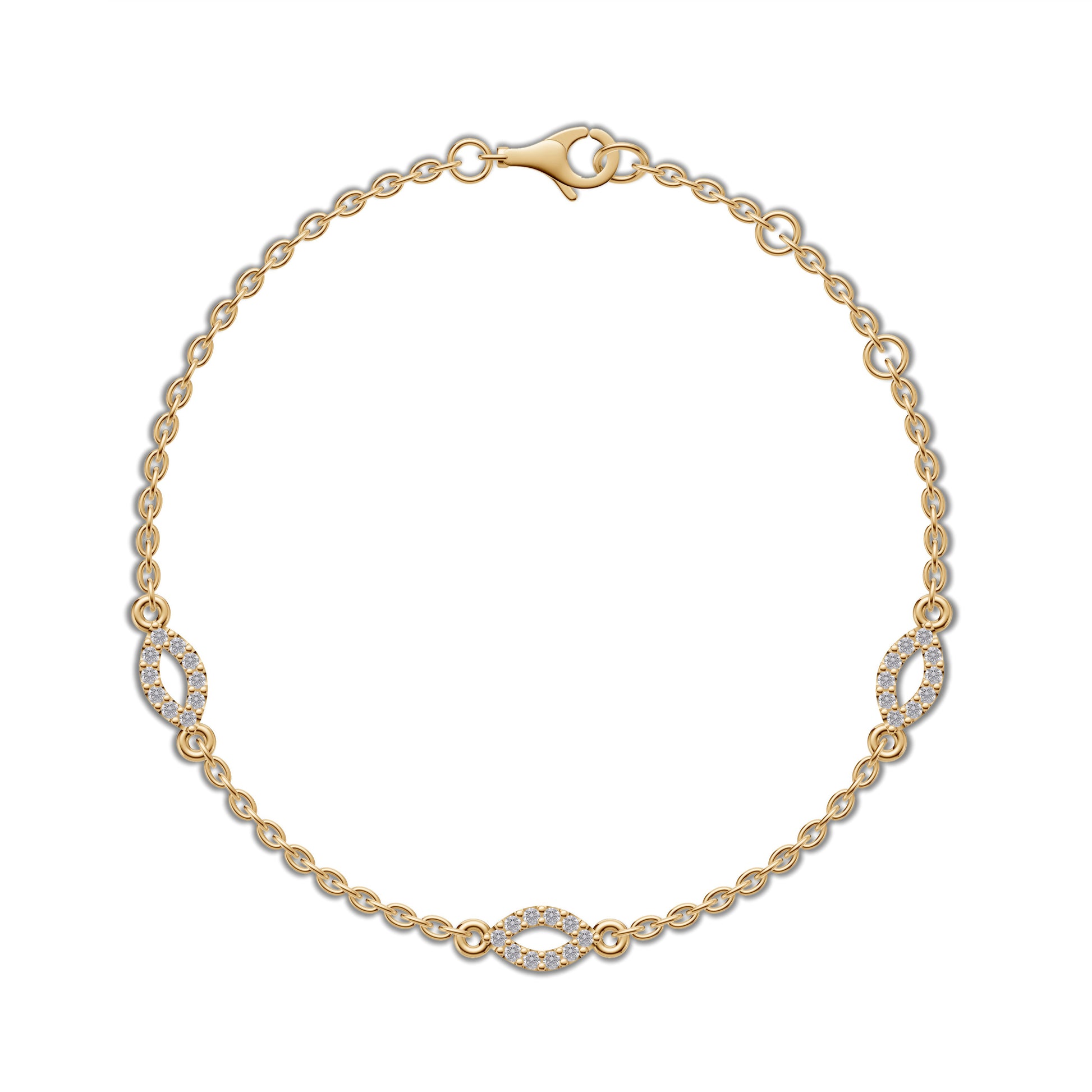 Diamond Motif Bracelet In 14K Gold