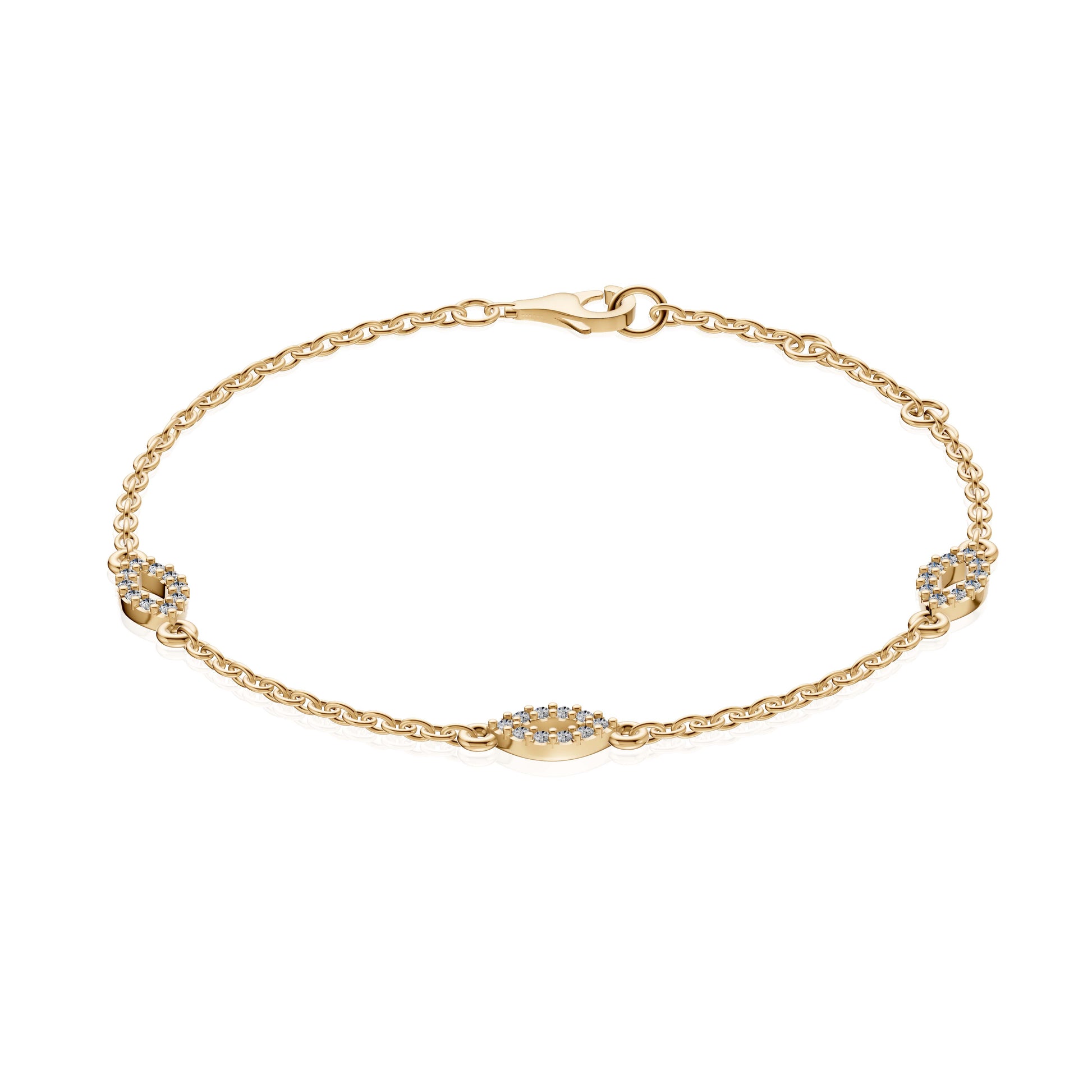 Diamond Motif Bracelet In 14K Gold