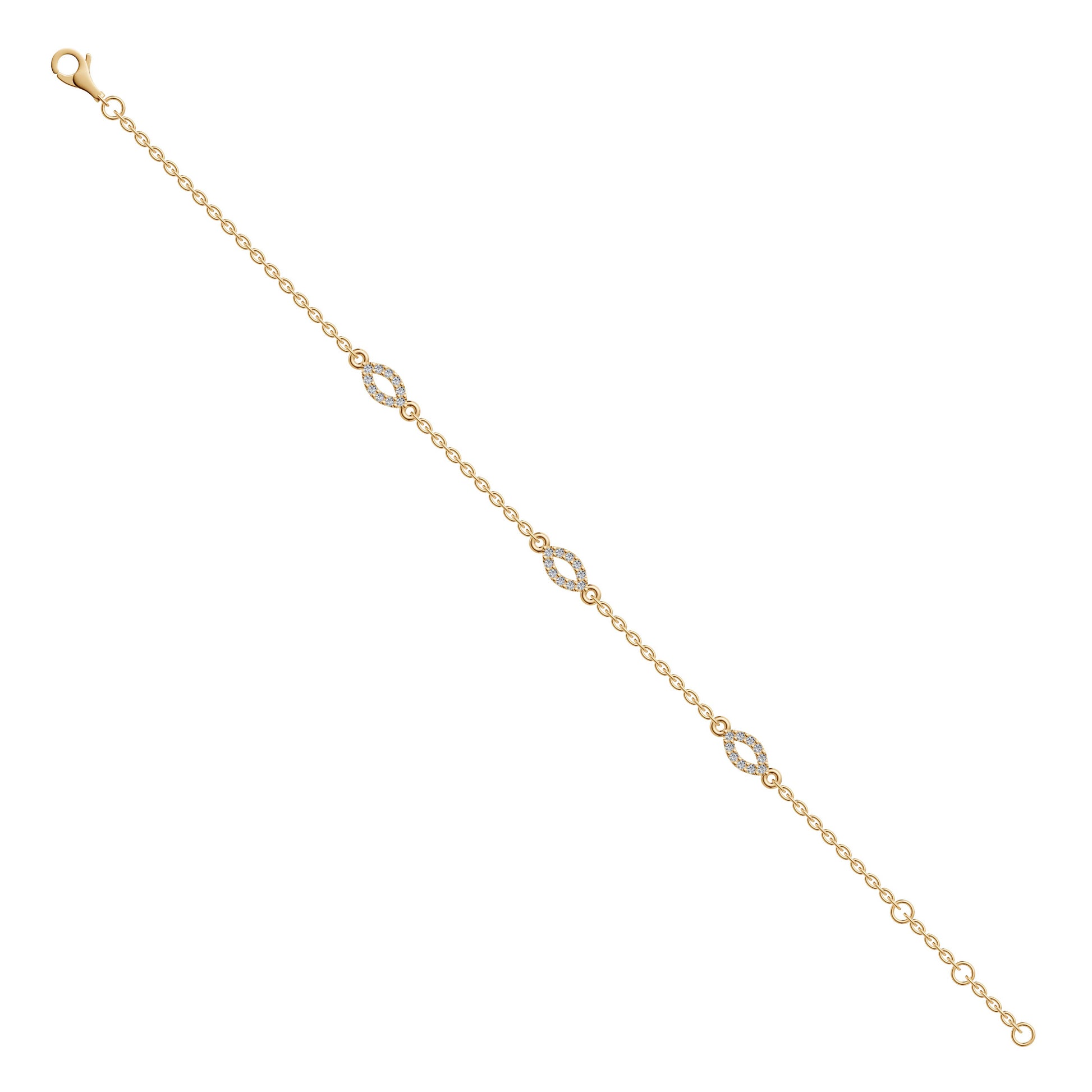 Diamond Motif Bracelet In 14K Gold
