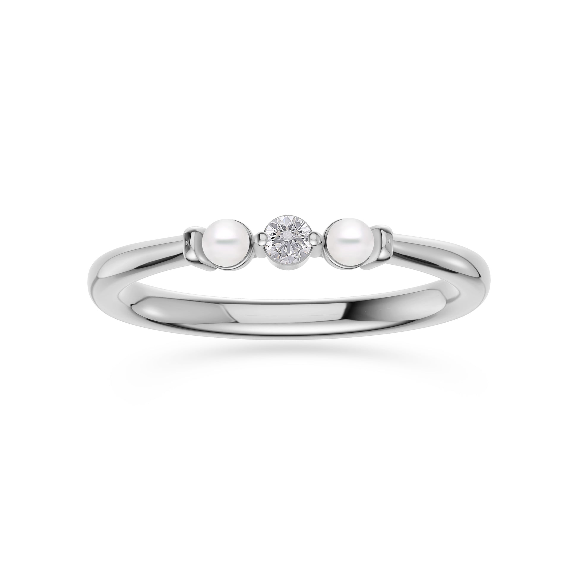 Freshwater Pearl & Diamond Band In 14k Gold