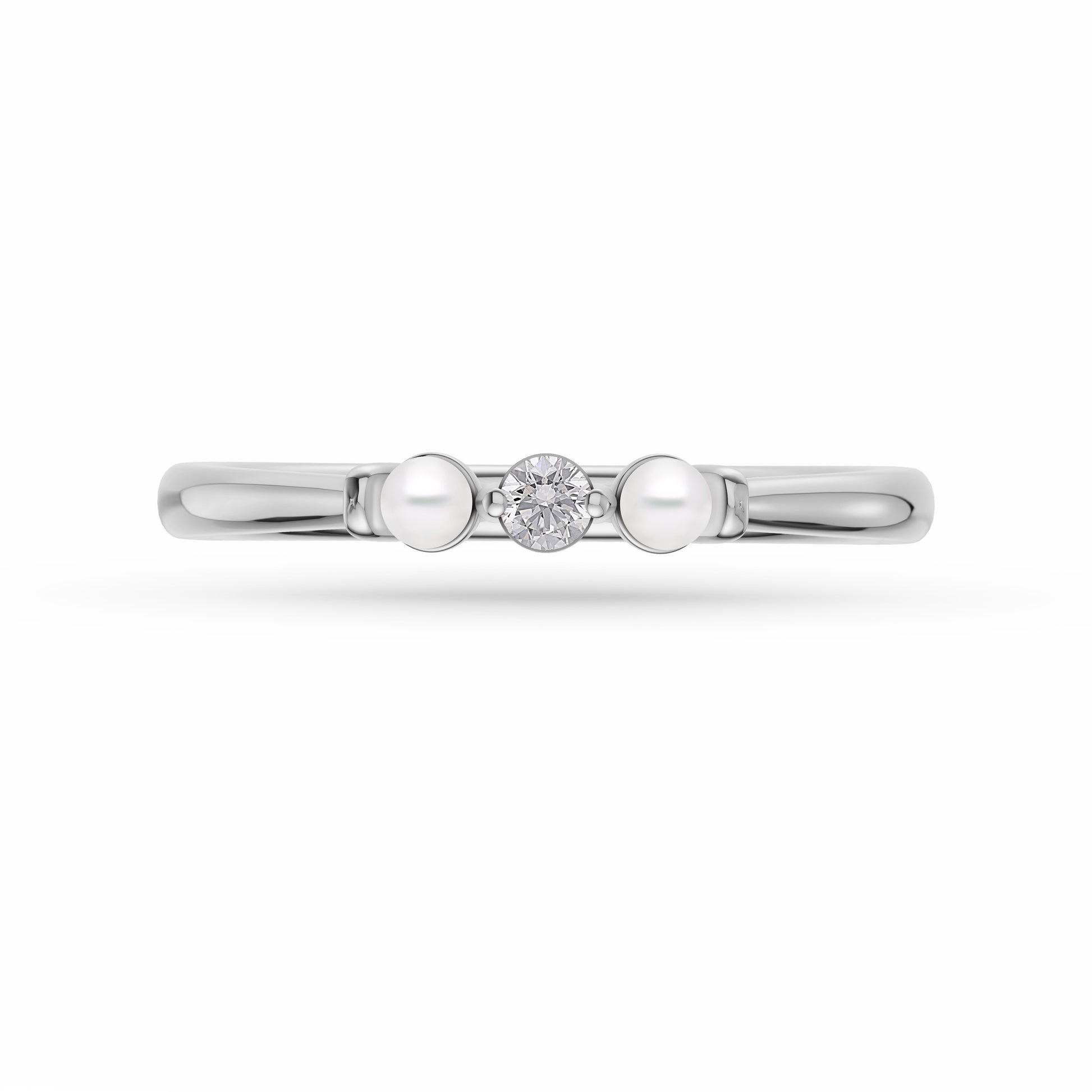 Freshwater Pearl & Diamond Band In 14k Gold
