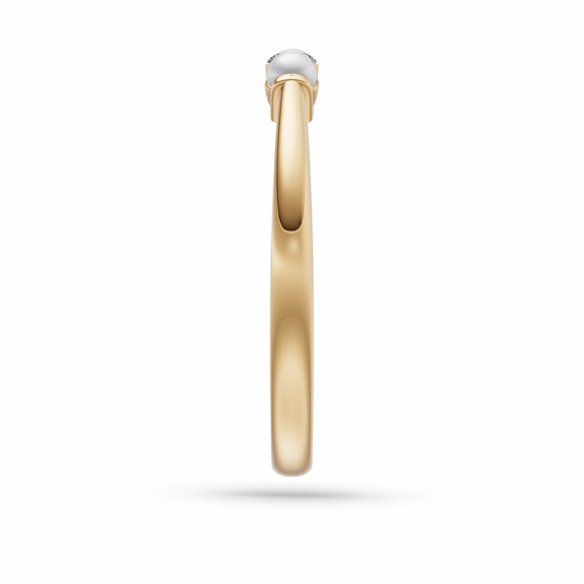 Freshwater Pearl & Diamond Band In 14k Gold