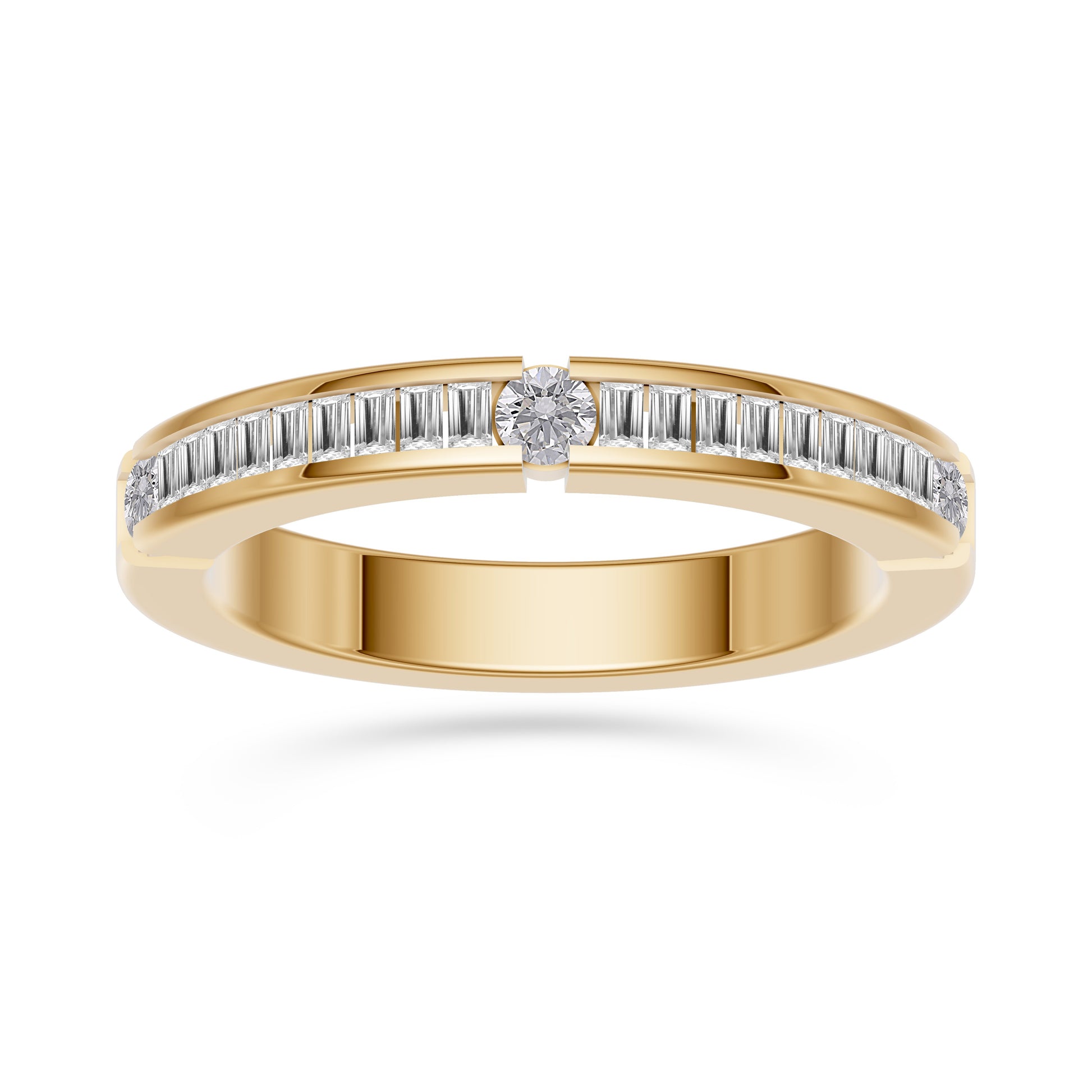 Élan Diamond Baguette Band Ring in 14K Gold