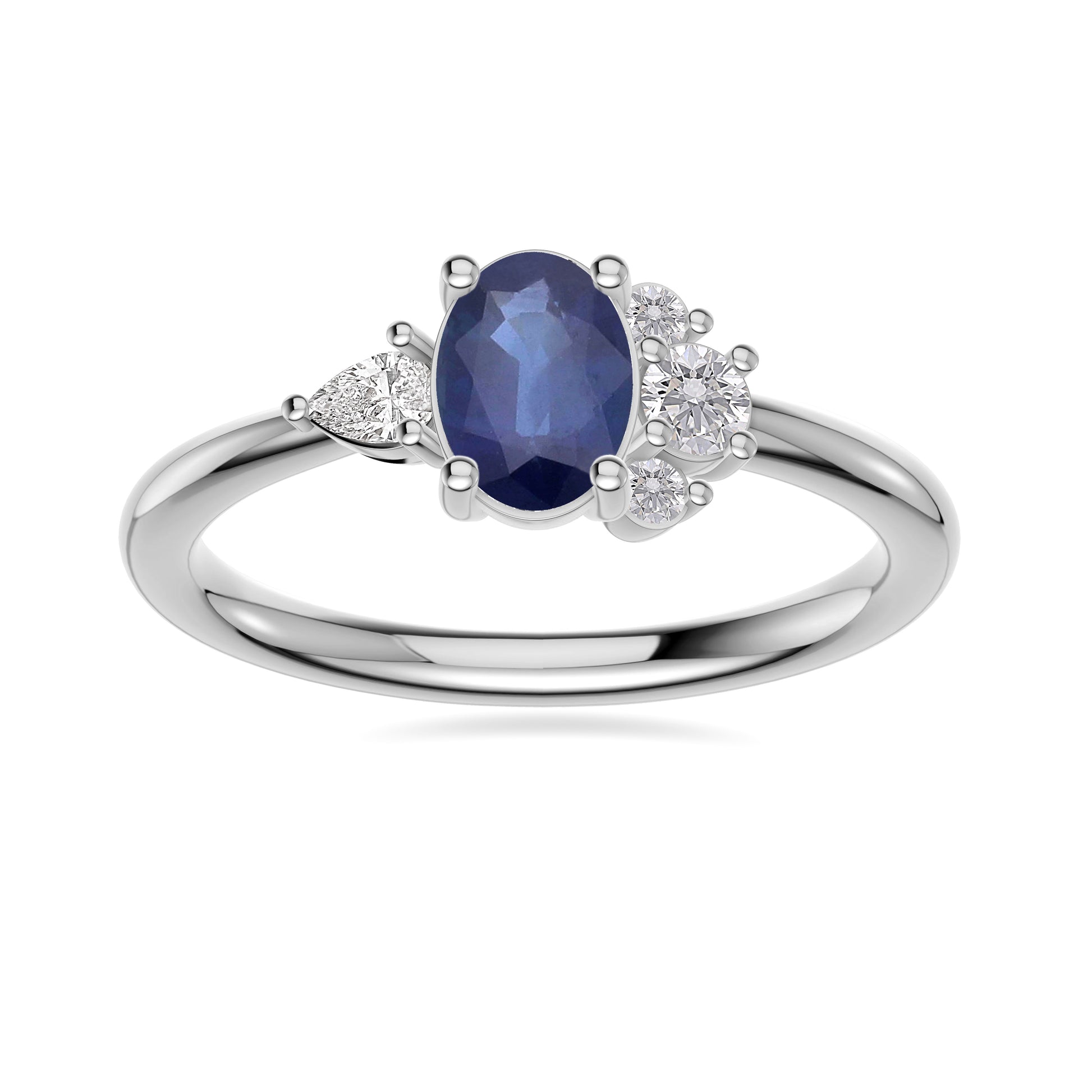 Veloura Blue Sapphire Diamond Ring In 18K Gold