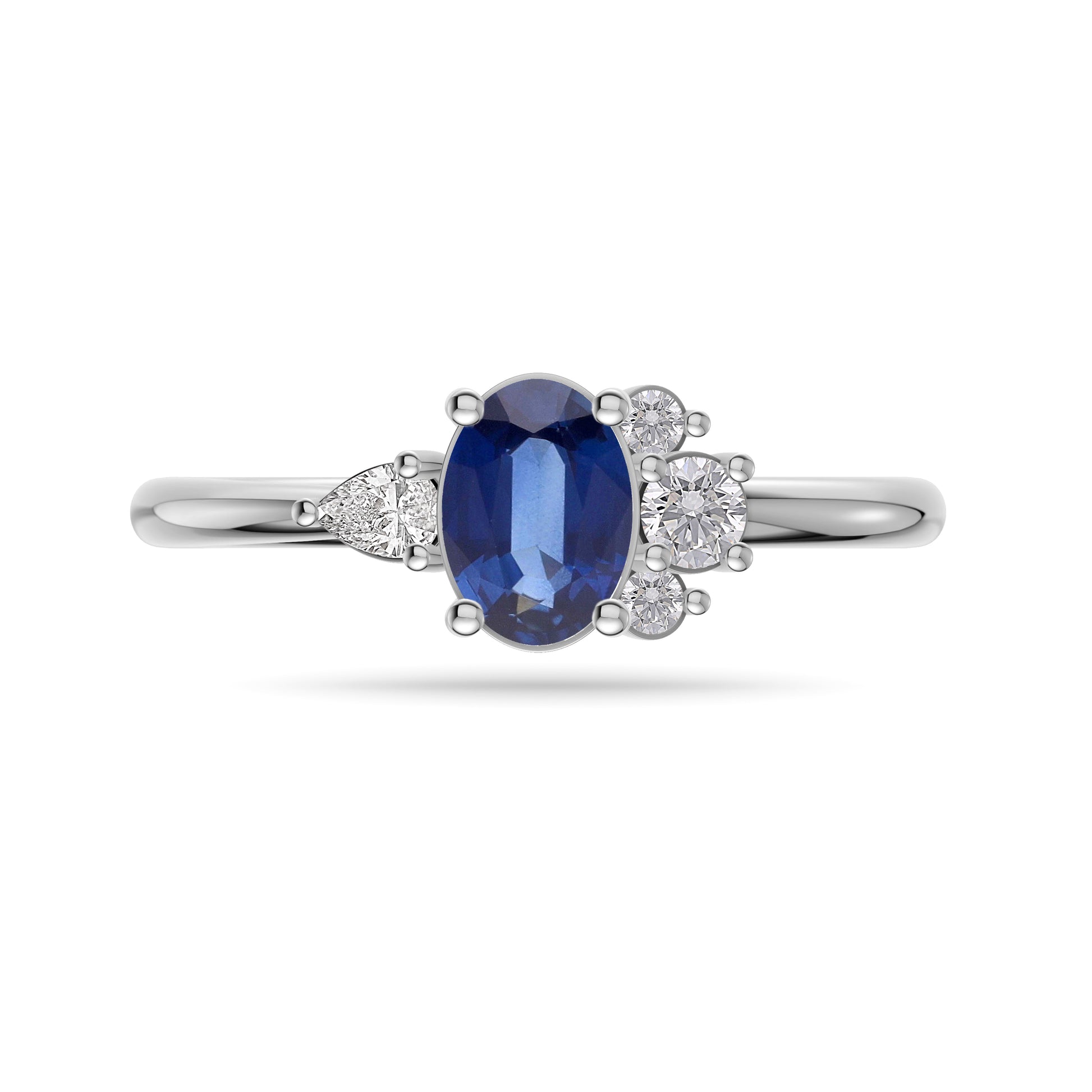 Veloura Blue Sapphire Diamond Ring In 18K Gold