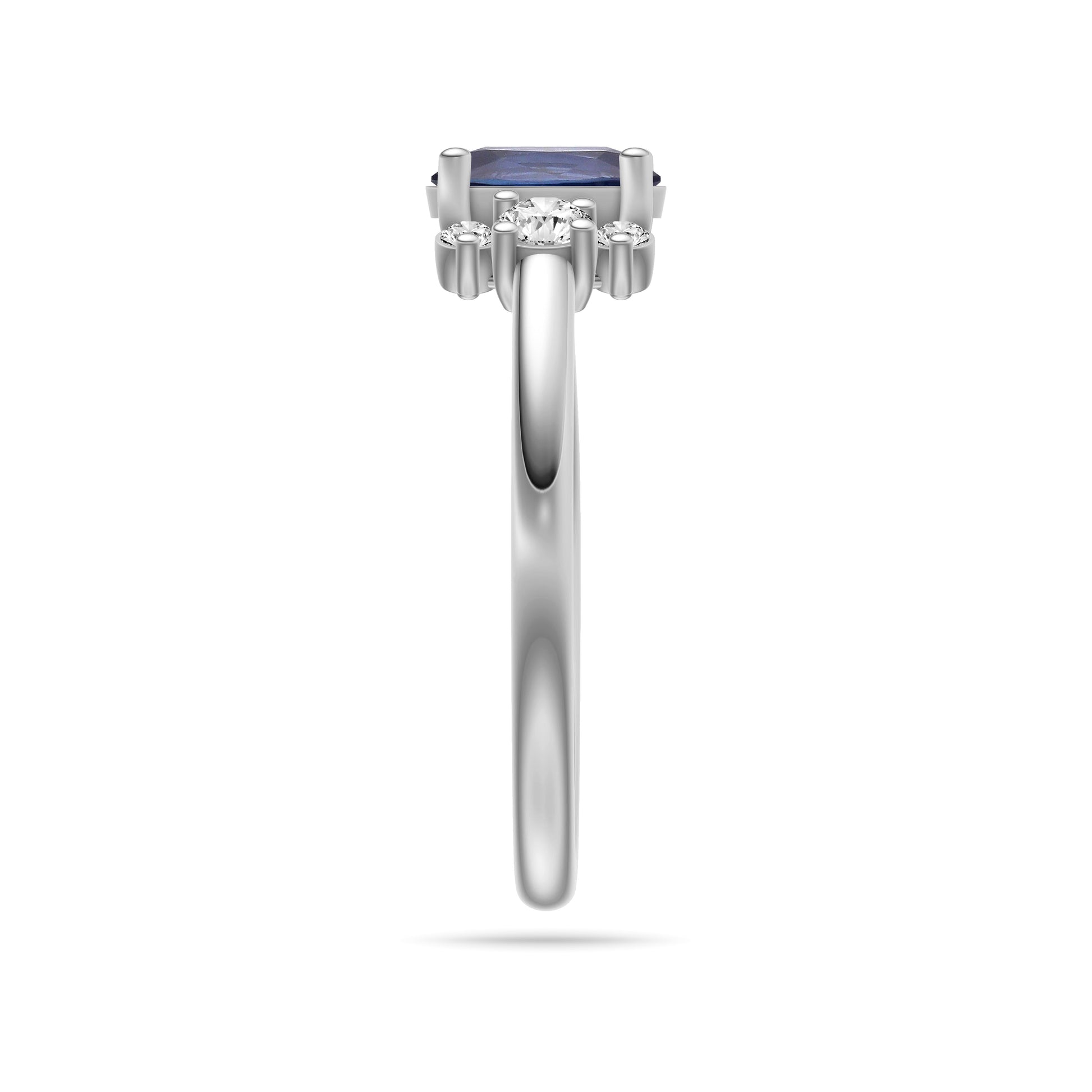 Veloura Blue Sapphire Diamond Ring In 18K Gold