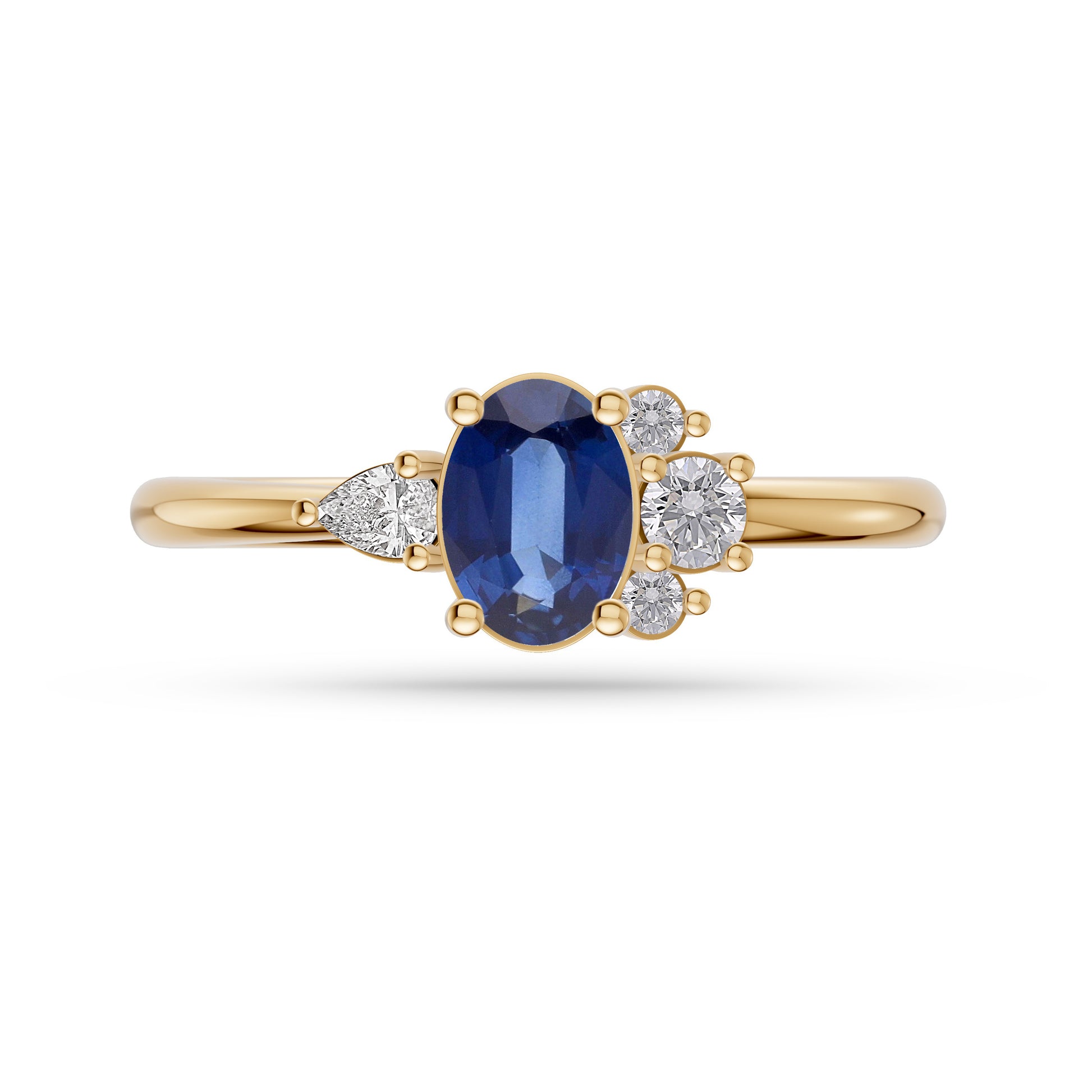Veloura Blue Sapphire Diamond Ring In 18K Gold