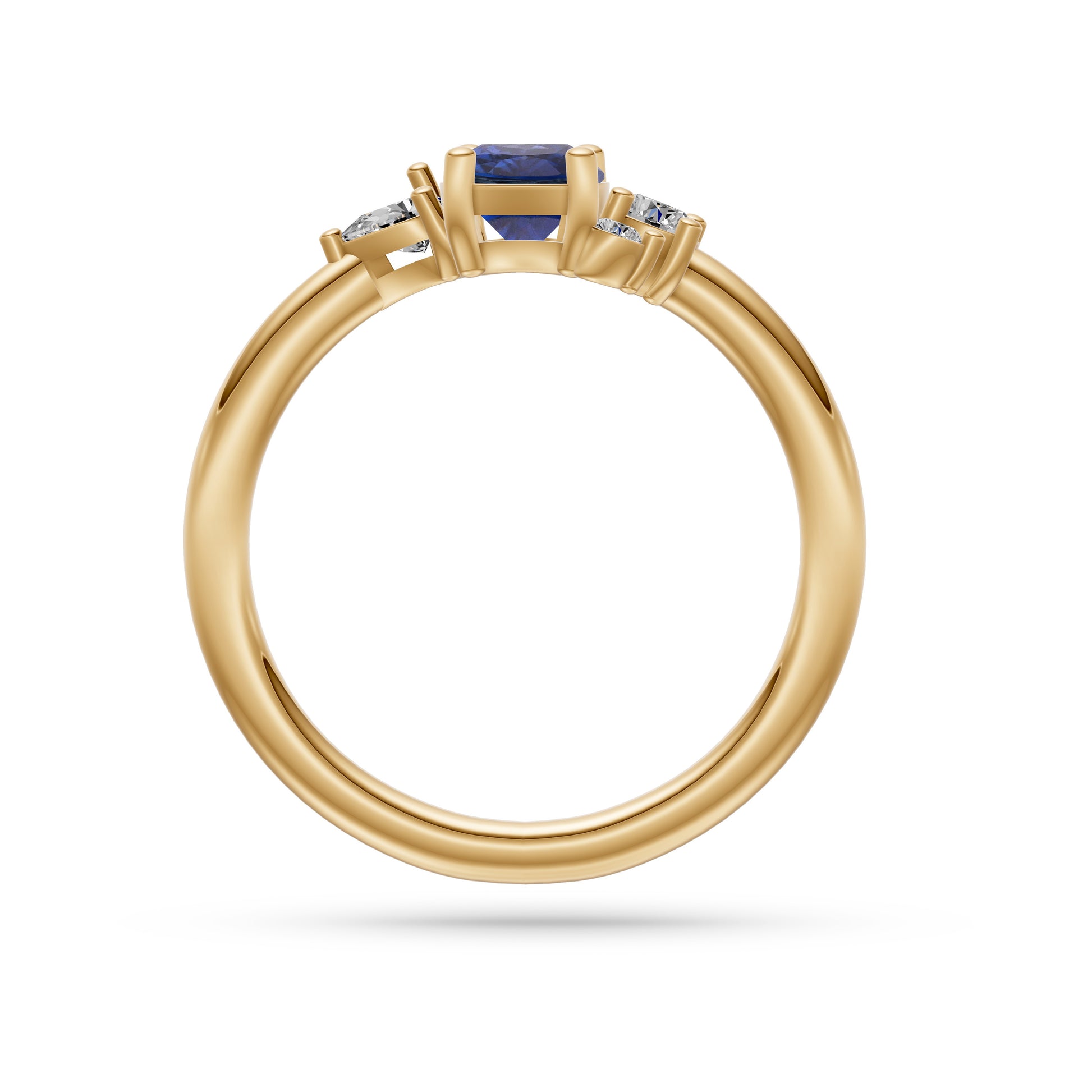 Veloura Blue Sapphire Diamond Ring In 18K Gold