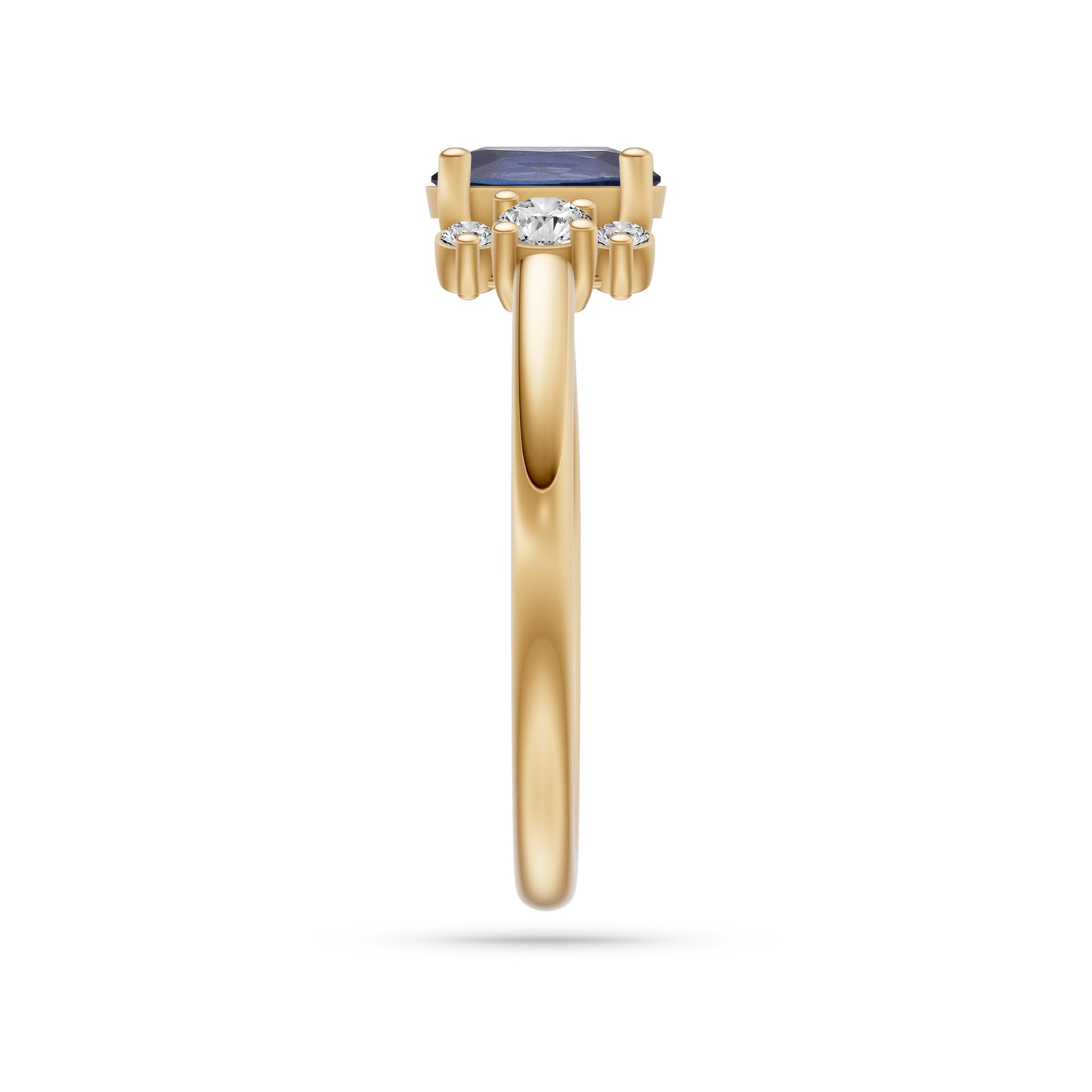 Veloura Blue Sapphire Diamond Ring In 18K Gold