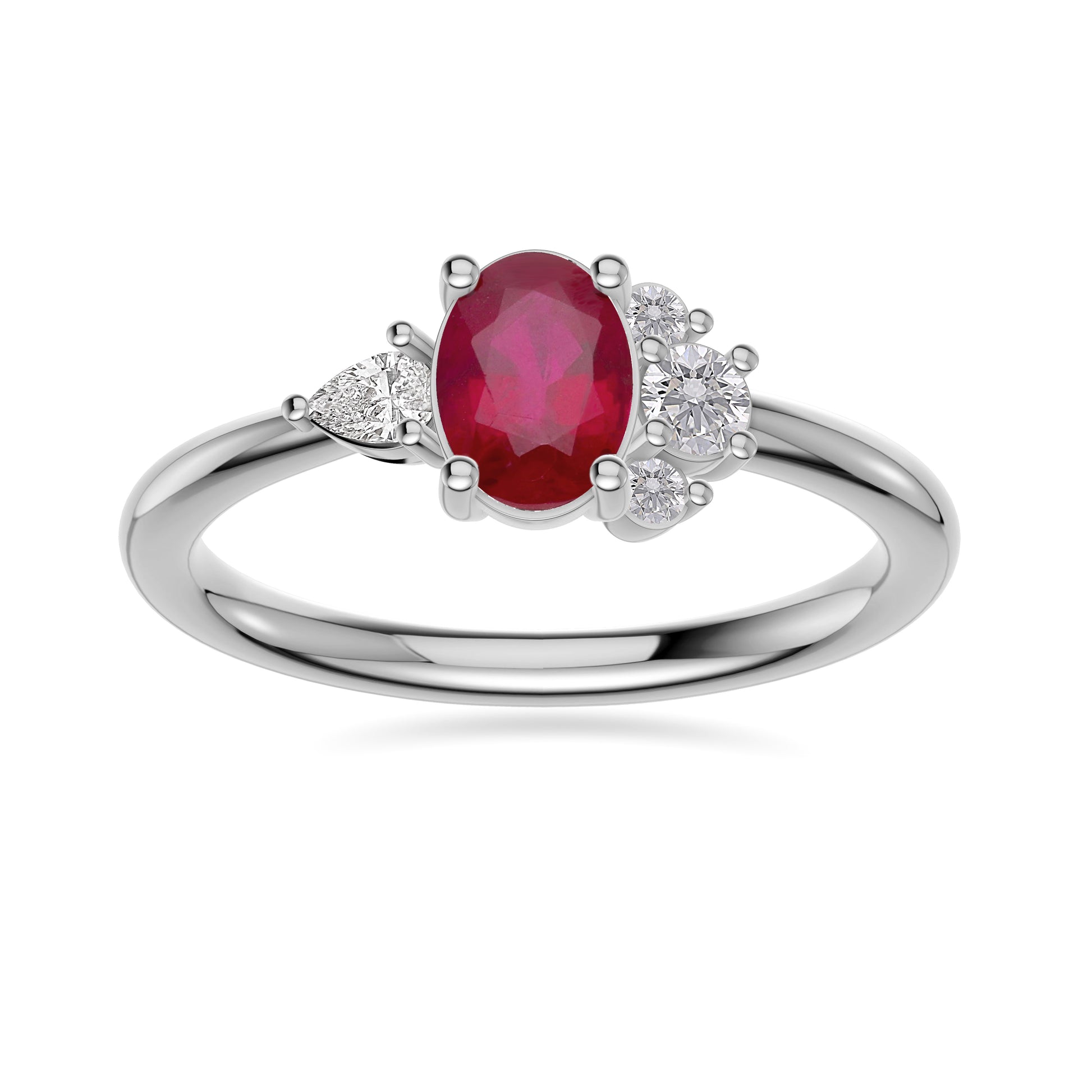 Veloura Ruby Diamond Ring In 18K Gold