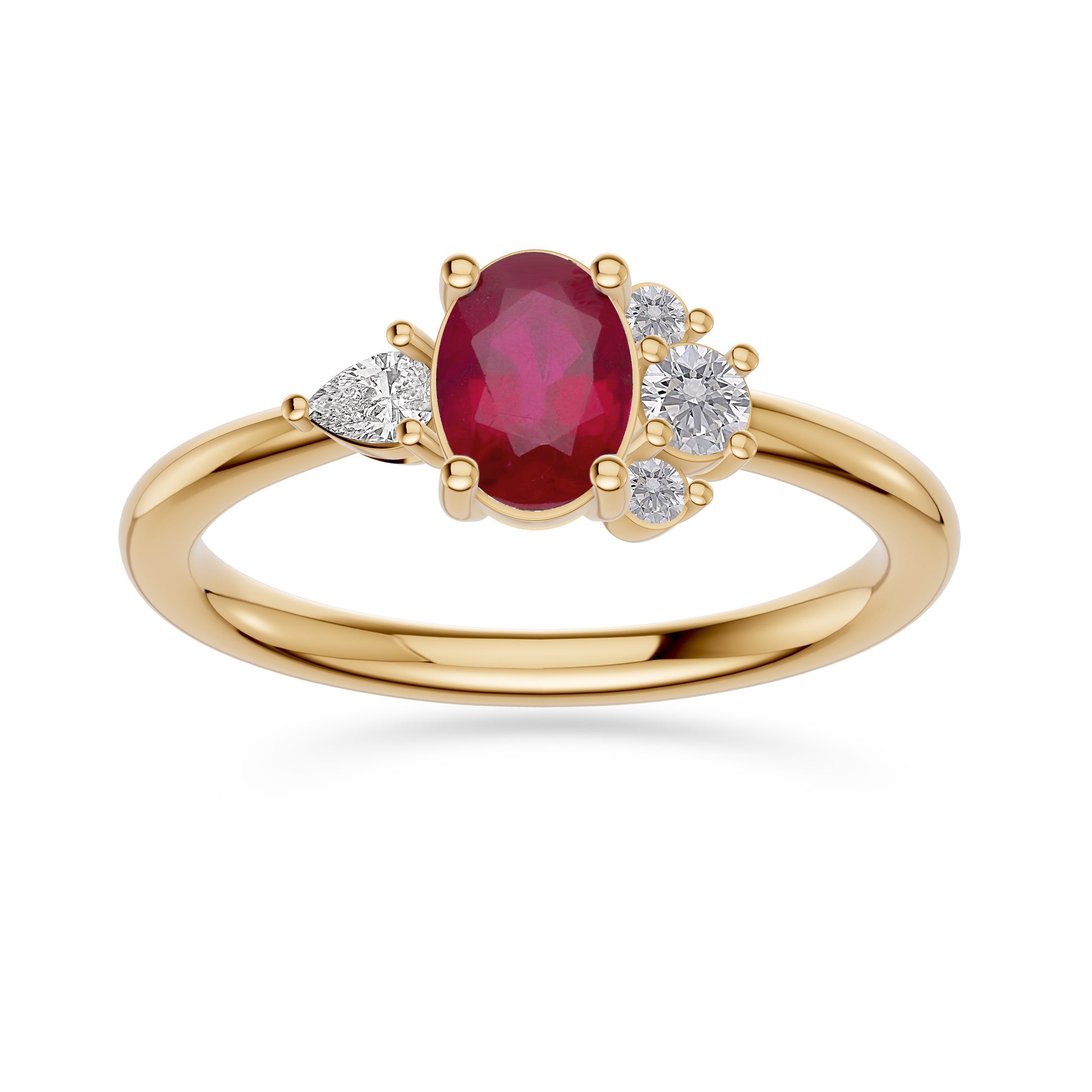 Veloura Ruby Diamond Ring In 18K Gold