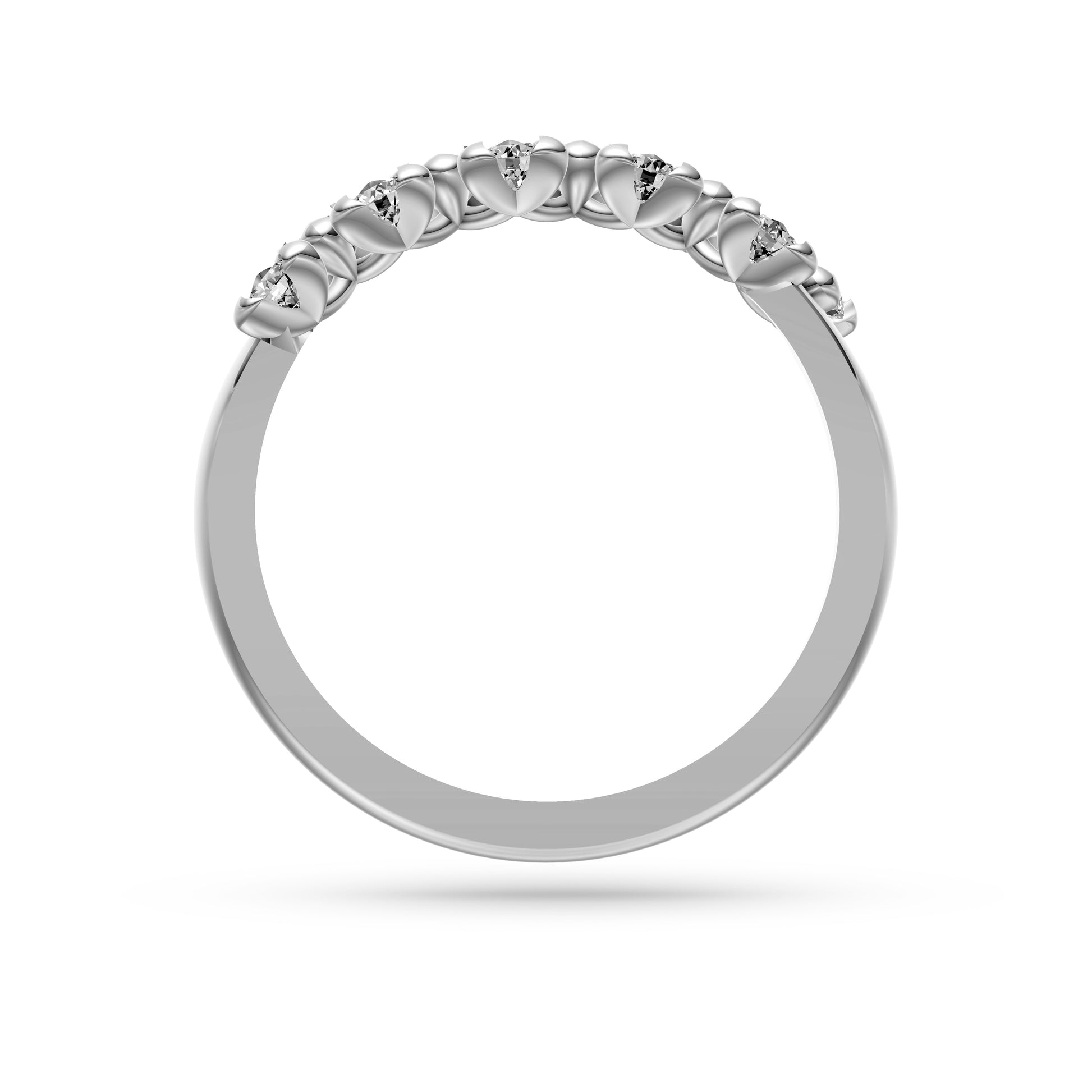 Nature Inspired Diamond Band Ring in 14K Gold