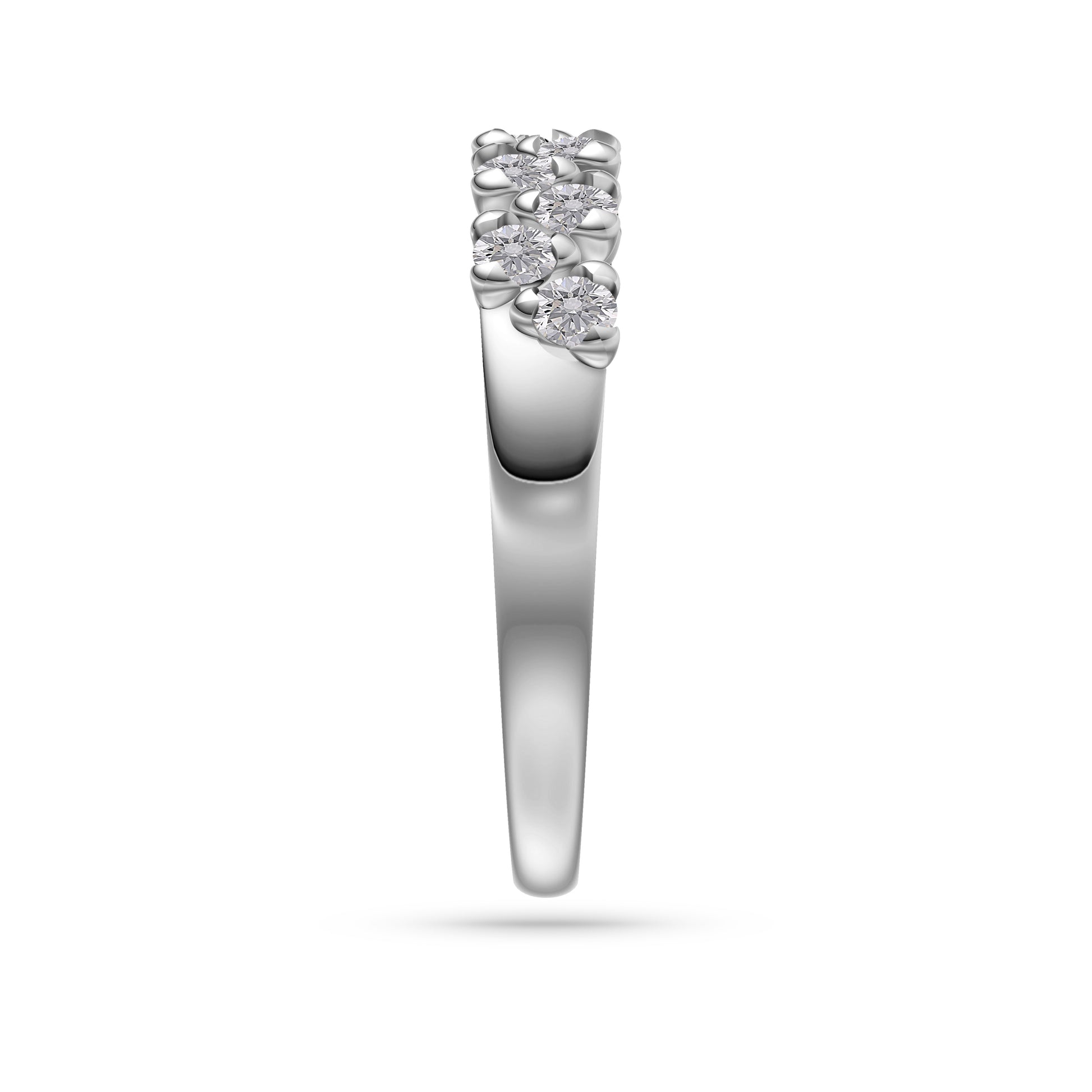 Nature Inspired Diamond Band Ring in 14K Gold