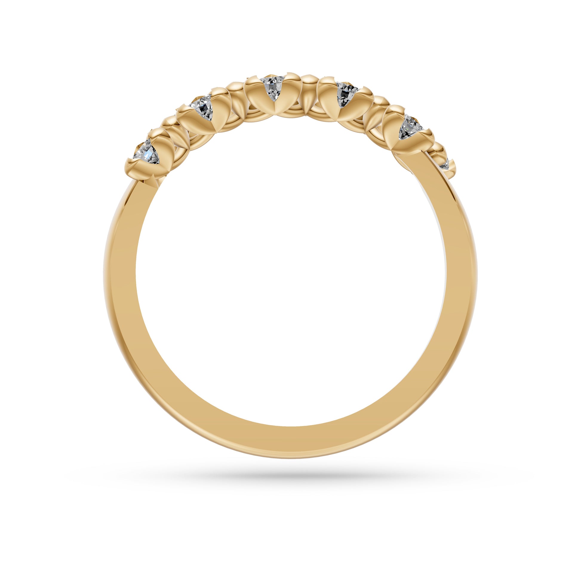 Nature Inspired Diamond Band Ring in 14K Gold