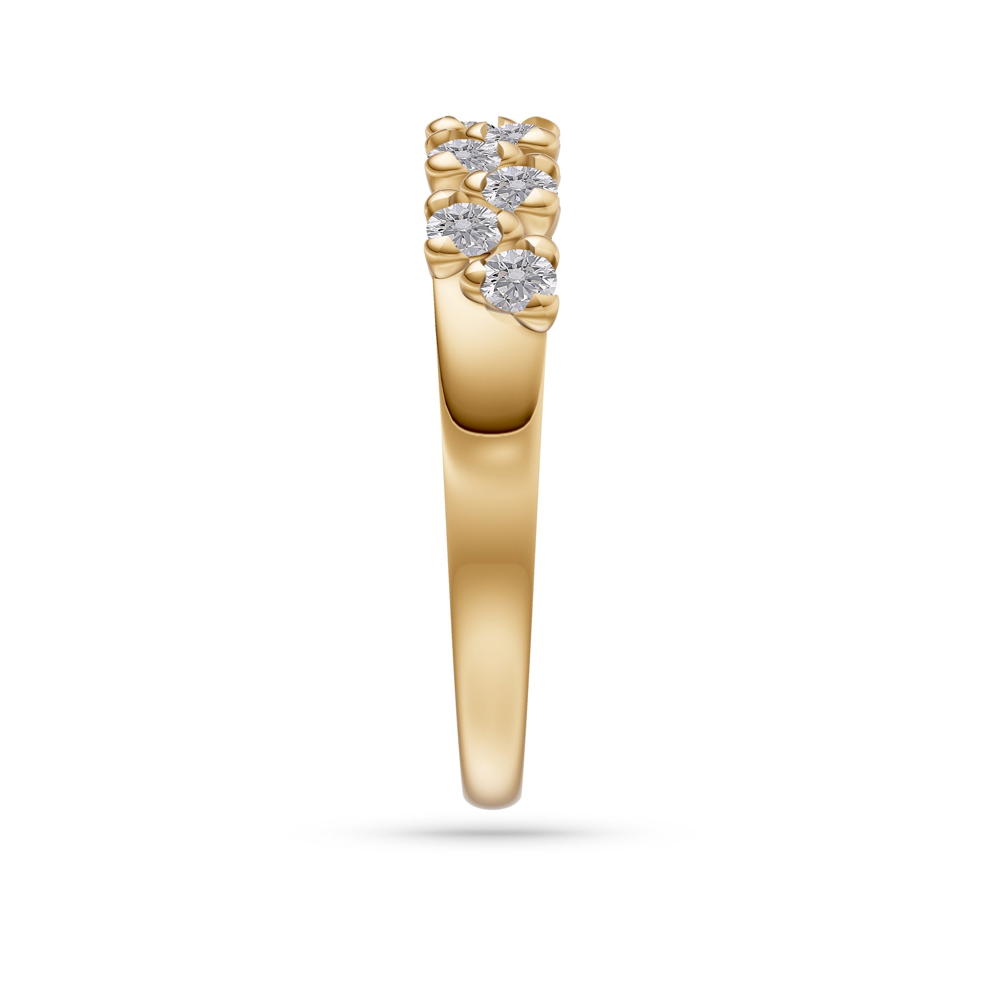 Nature Inspired Diamond Band Ring in 14K Gold