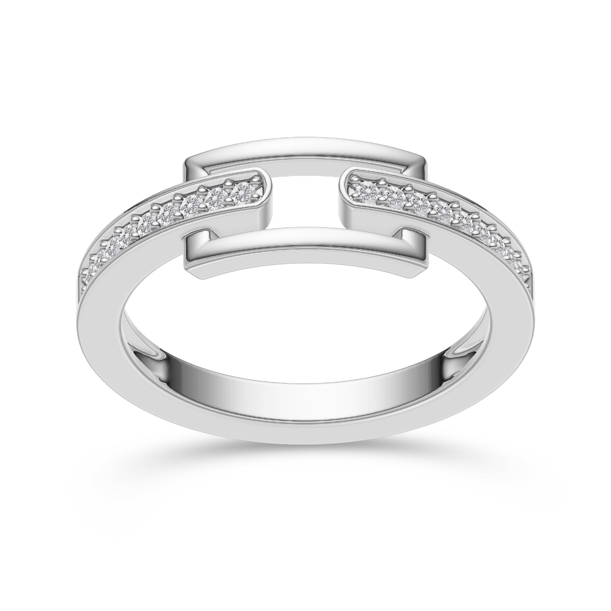 Diamond Buckle Gold Ring