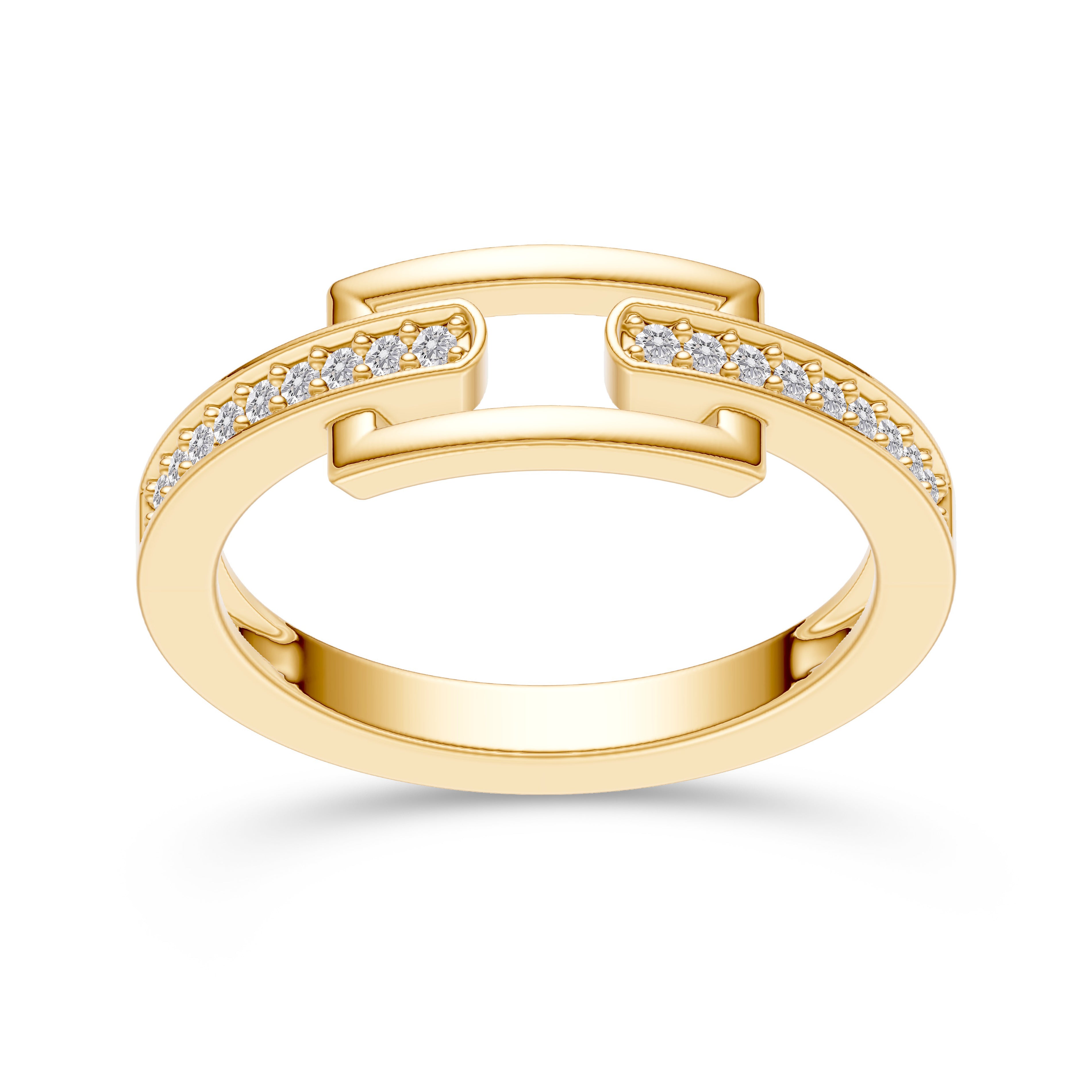 Diamond Buckle Gold Ring