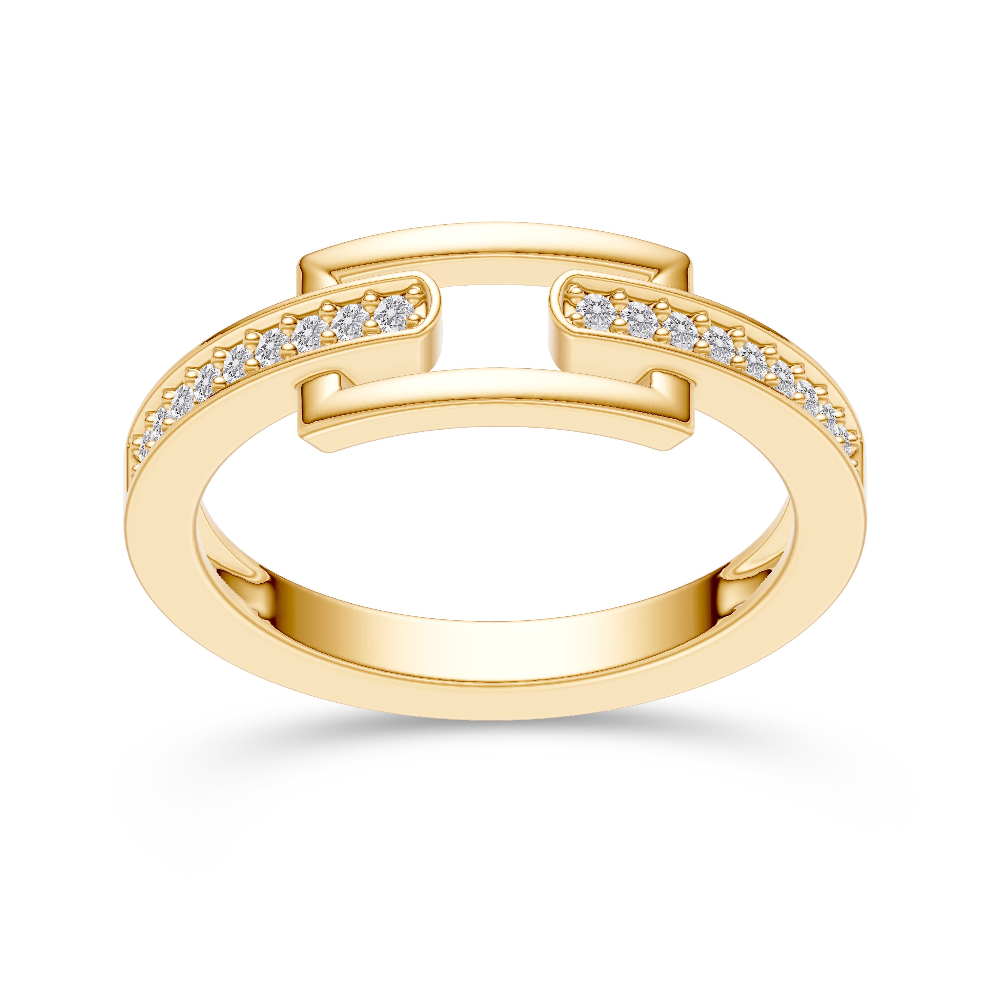 Diamond Buckle Gold Ring