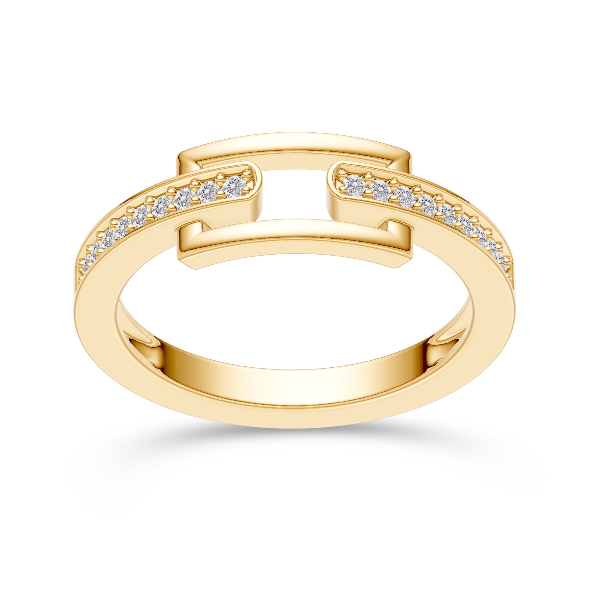 Diamond Buckle Gold Ring
