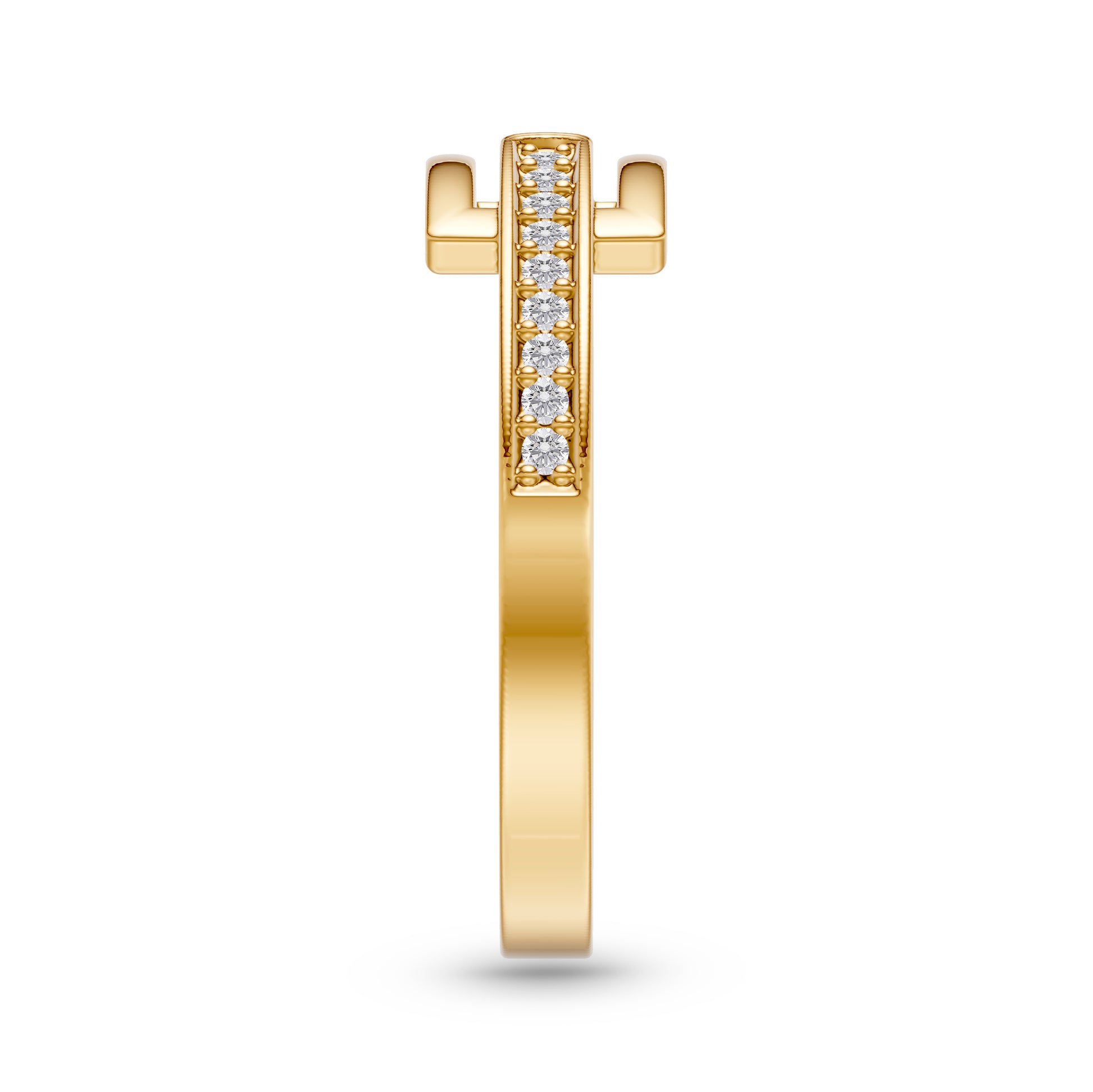 Diamond Buckle Gold Ring