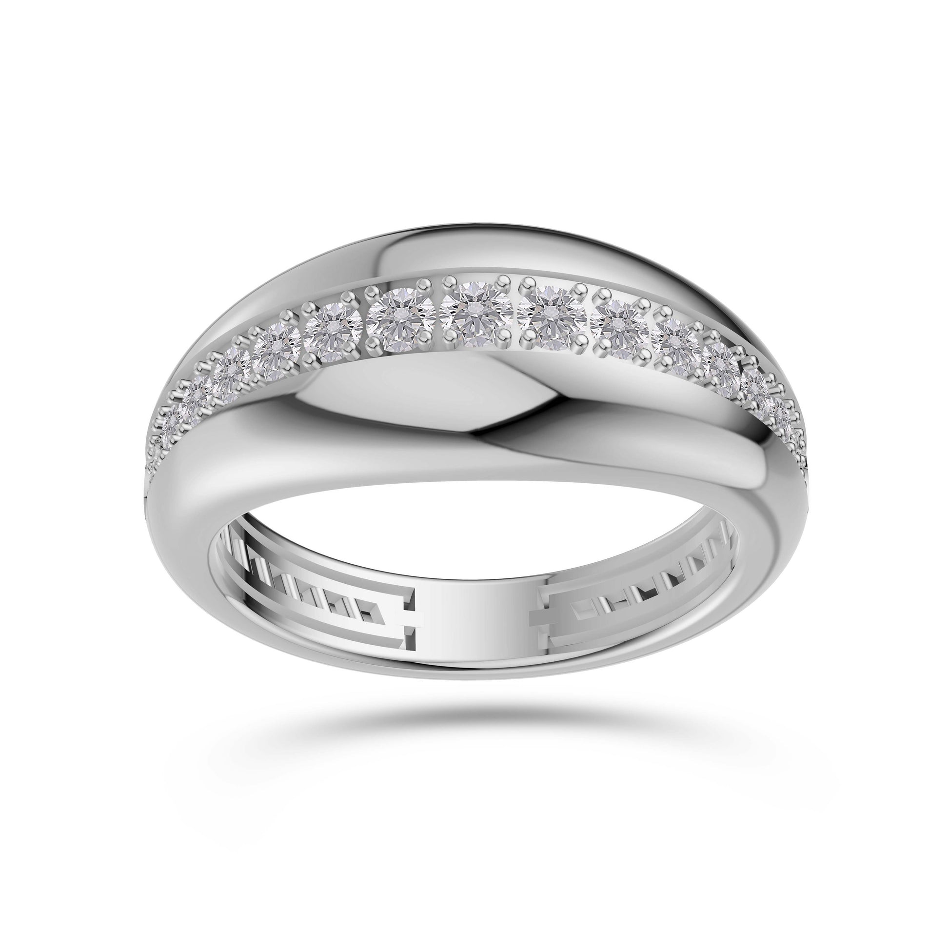 Channel-Set Diamond Bold Ring in 14K Gold