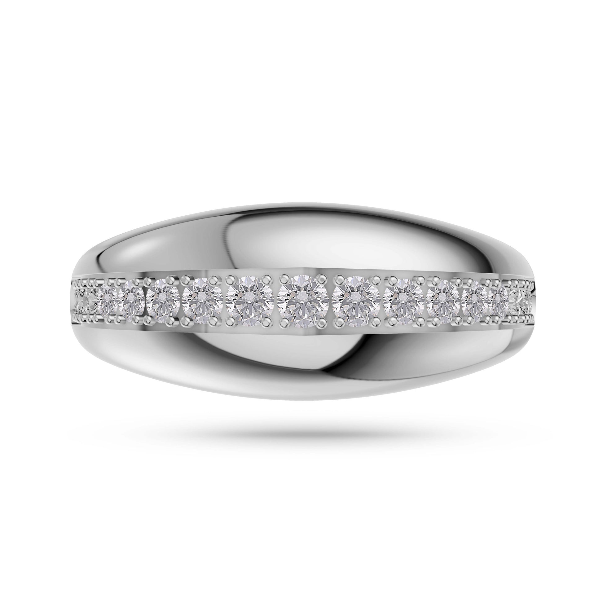 Channel-Set Diamond Bold Ring in 14K Gold