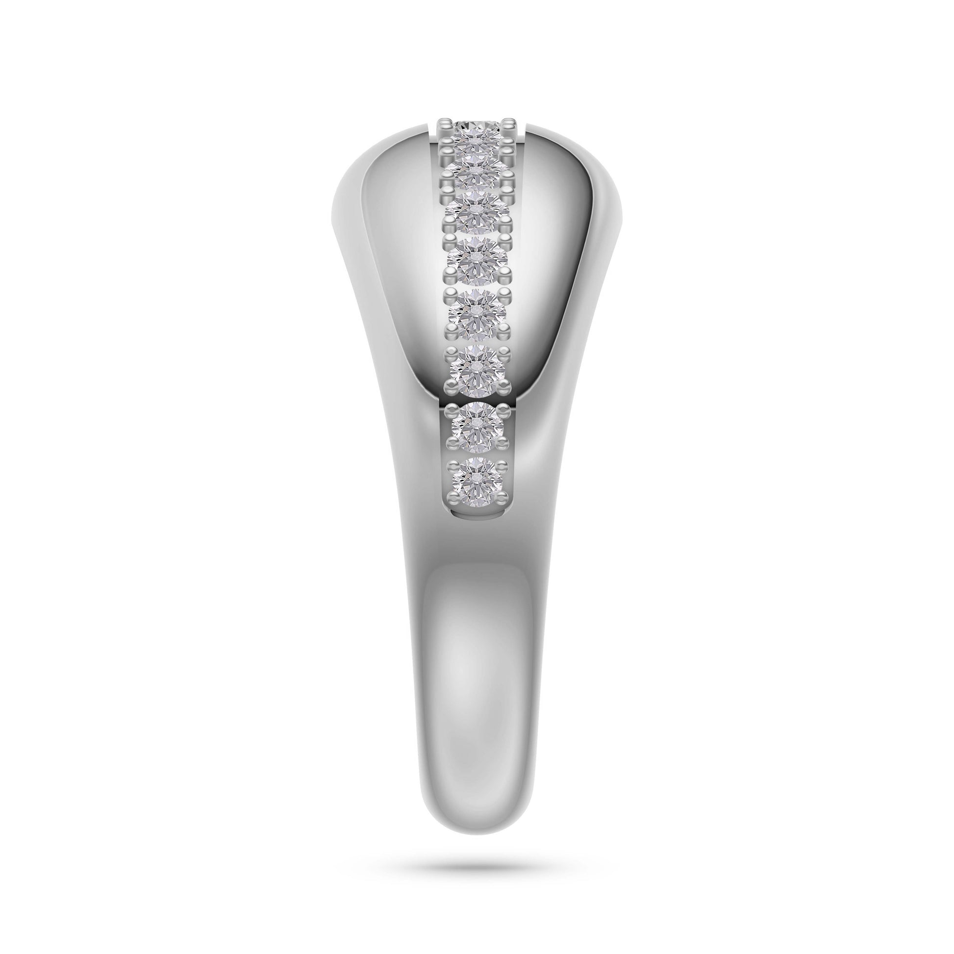 Channel-Set Diamond Bold Ring in 14K Gold