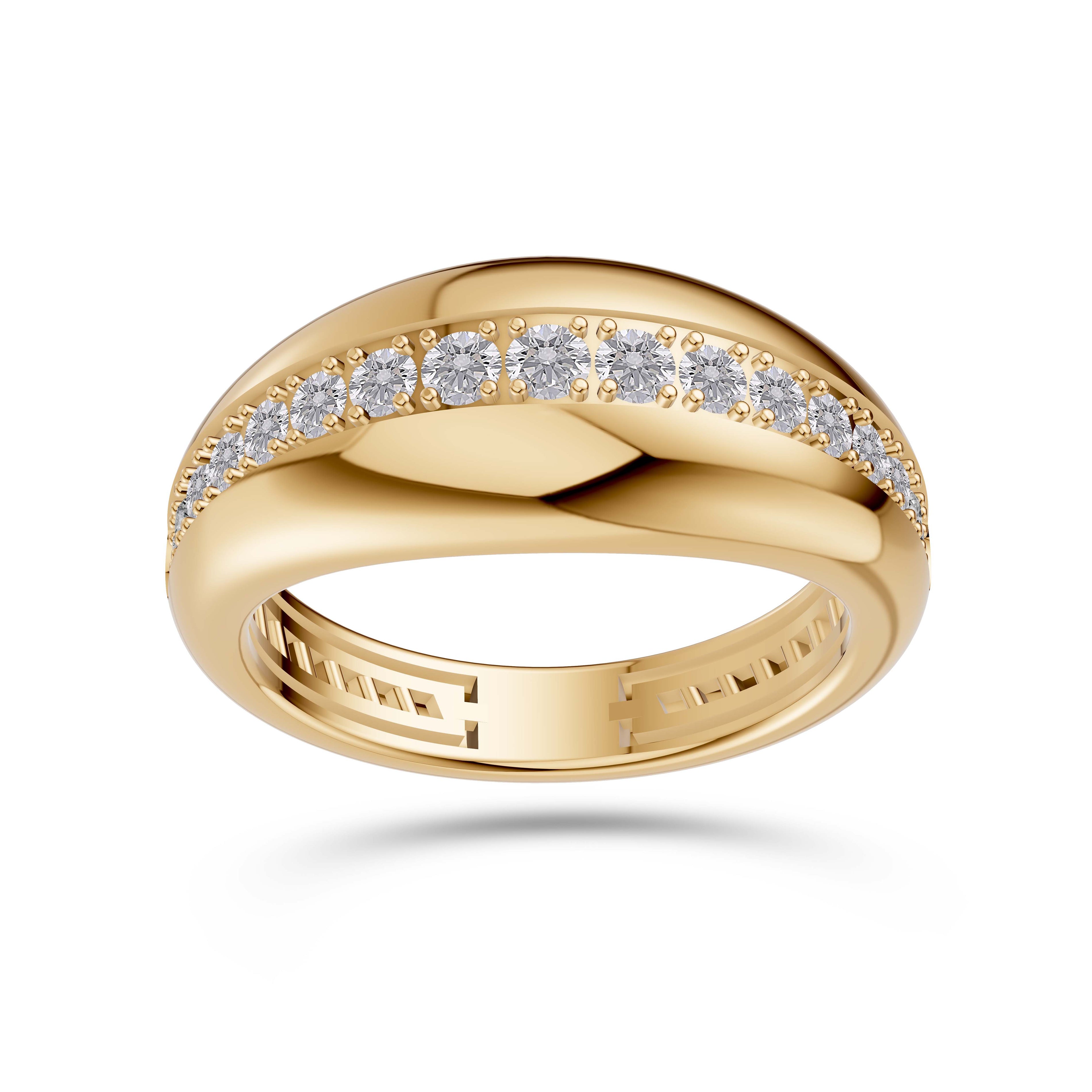 Channel-Set Diamond Bold Ring in 14K Gold