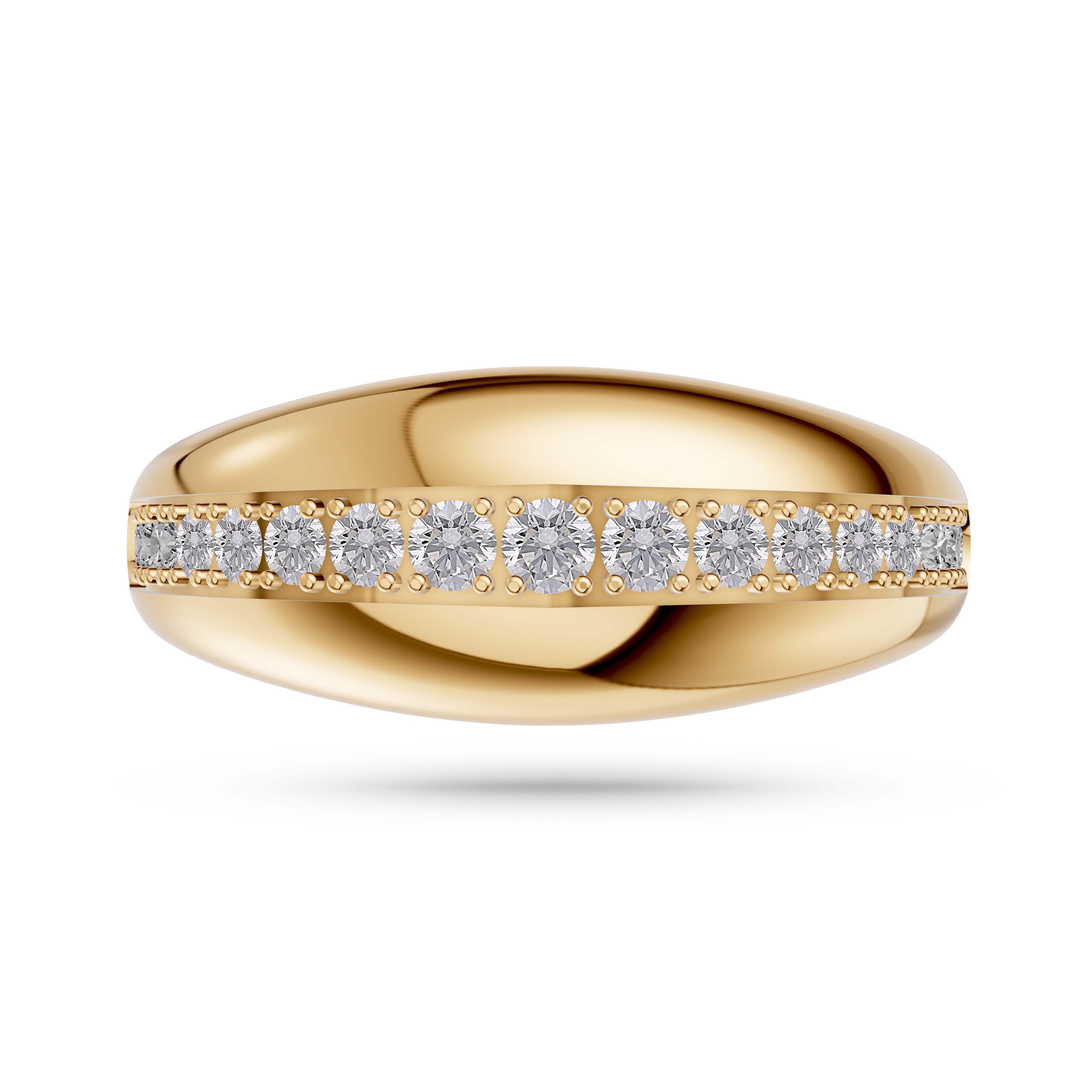 Channel-Set Diamond Bold Ring in 14K Gold