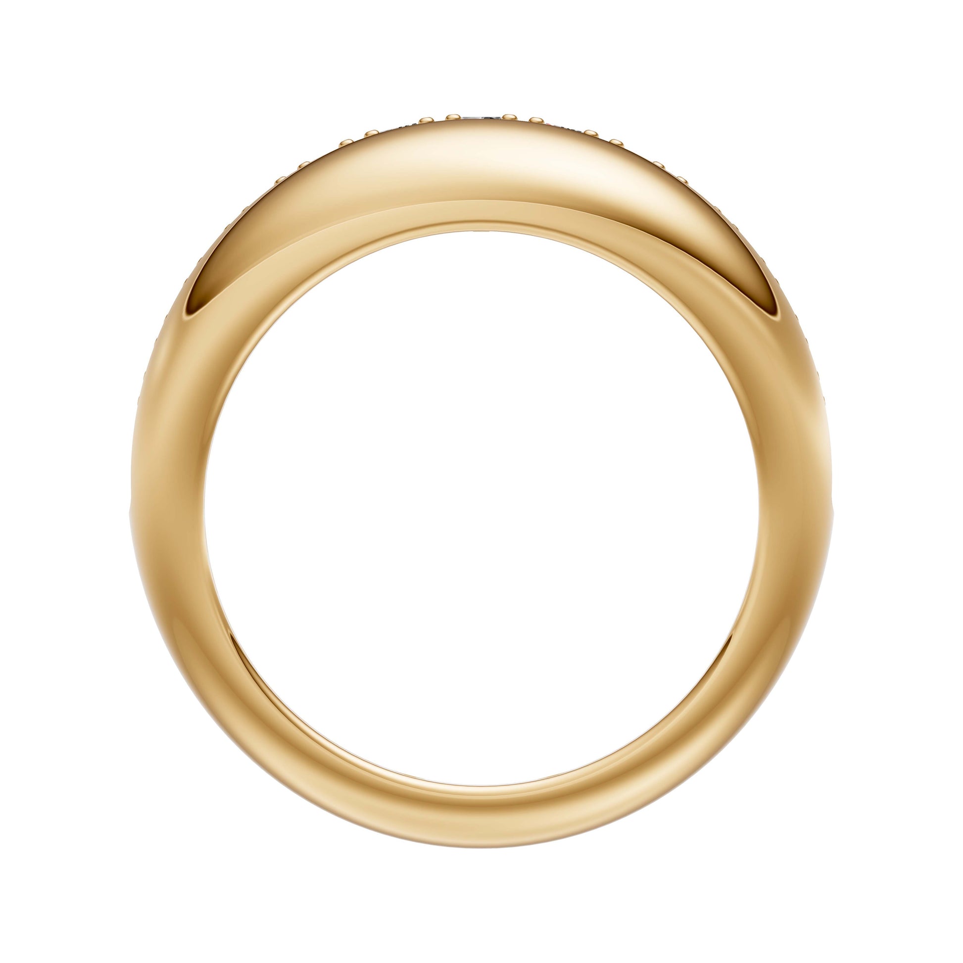 Channel-Set Diamond Bold Ring in 14K Gold