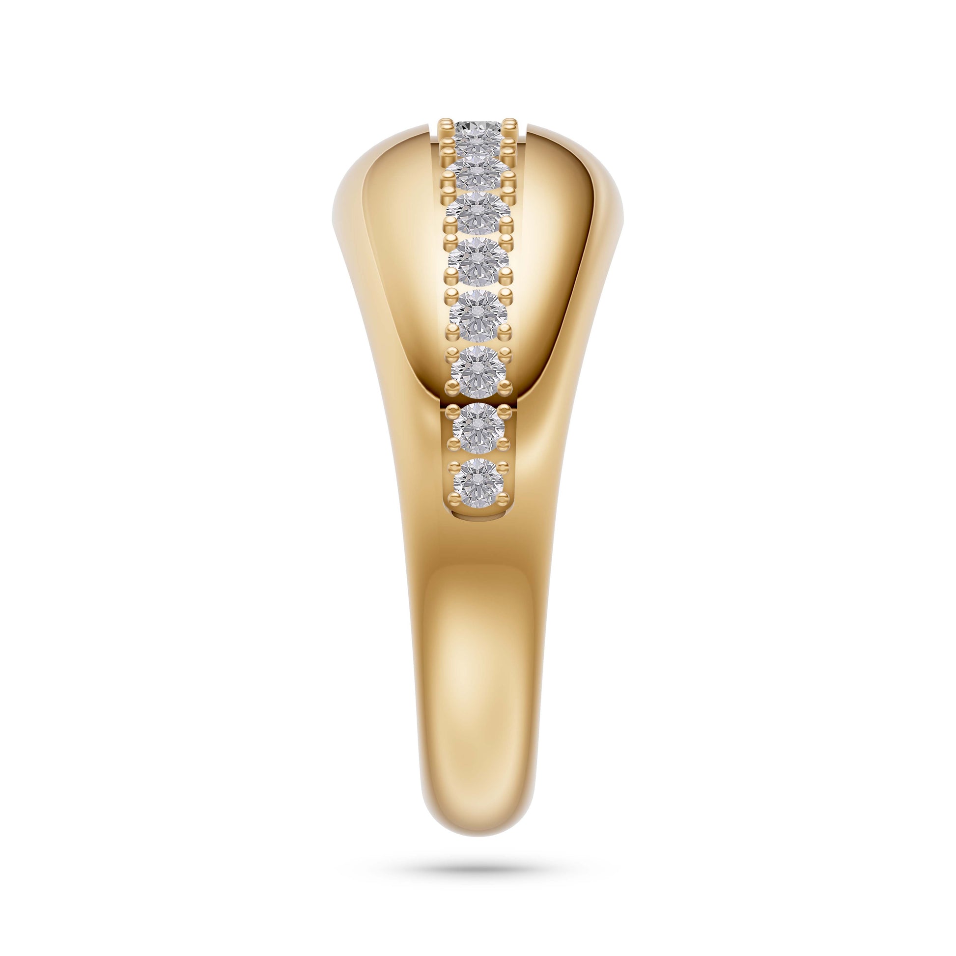 Channel-Set Diamond Bold Ring in 14K Gold