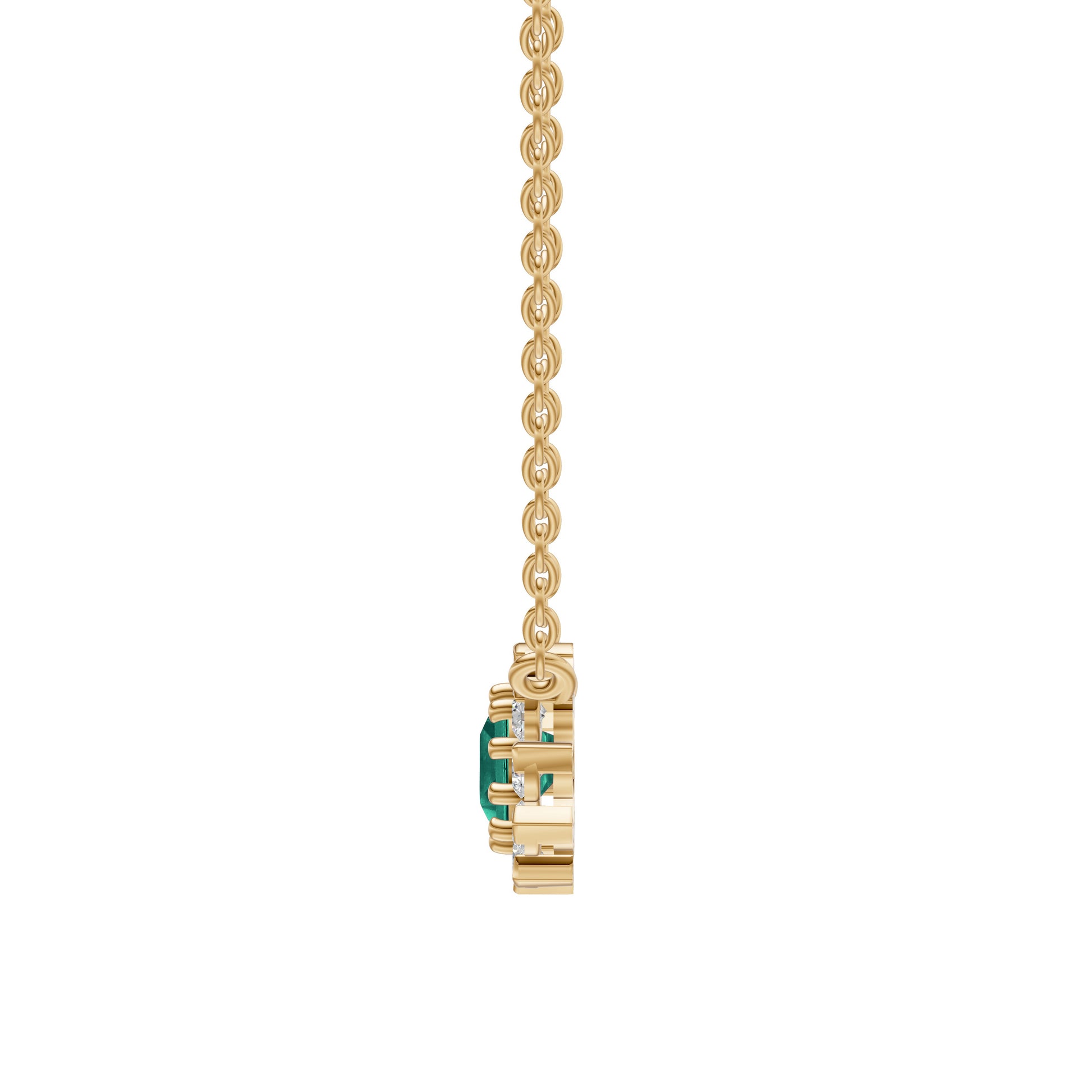 Elegant Round Ruby Necklace In 18K Gold