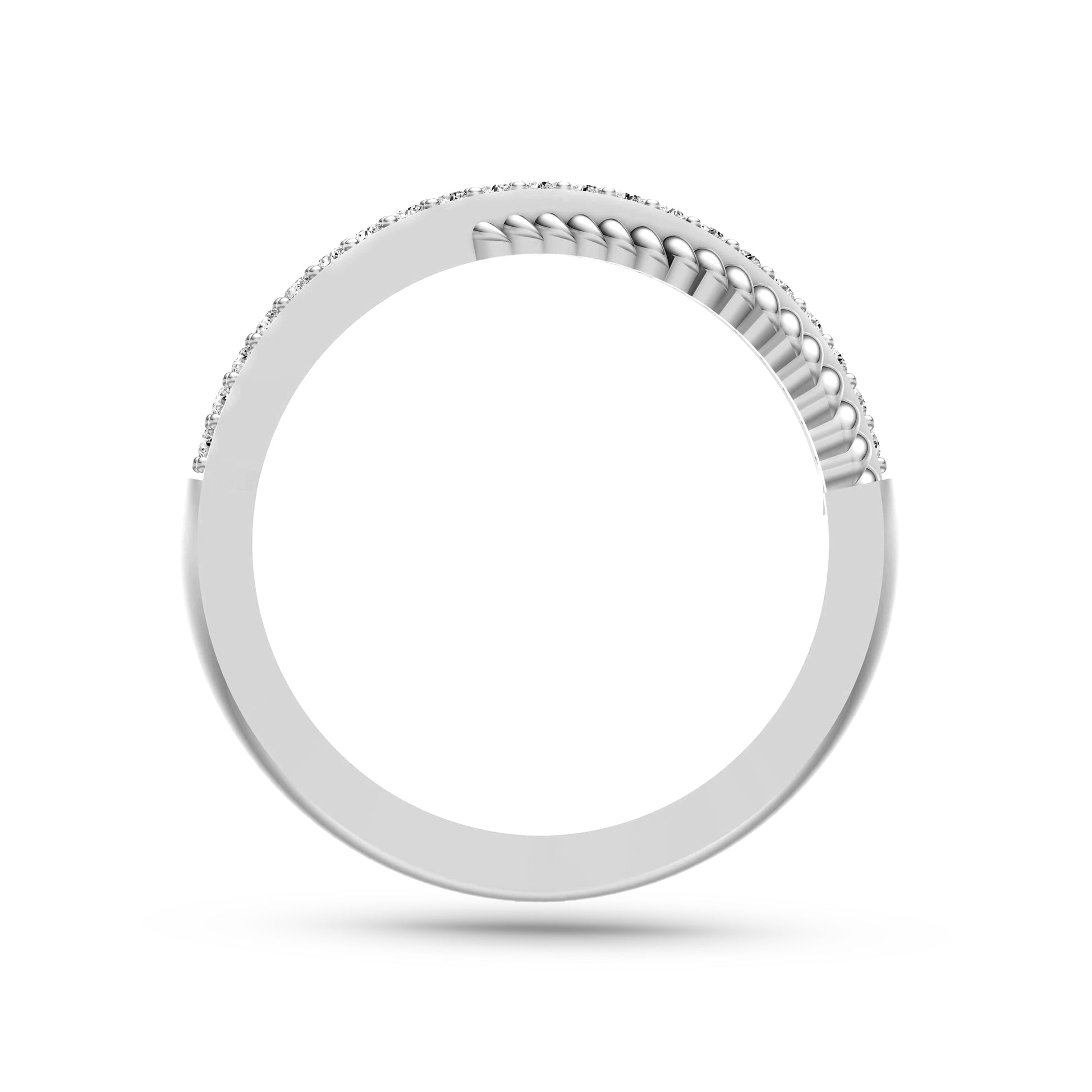 Diamond Crossover Stackable Ring in 14K Gold
