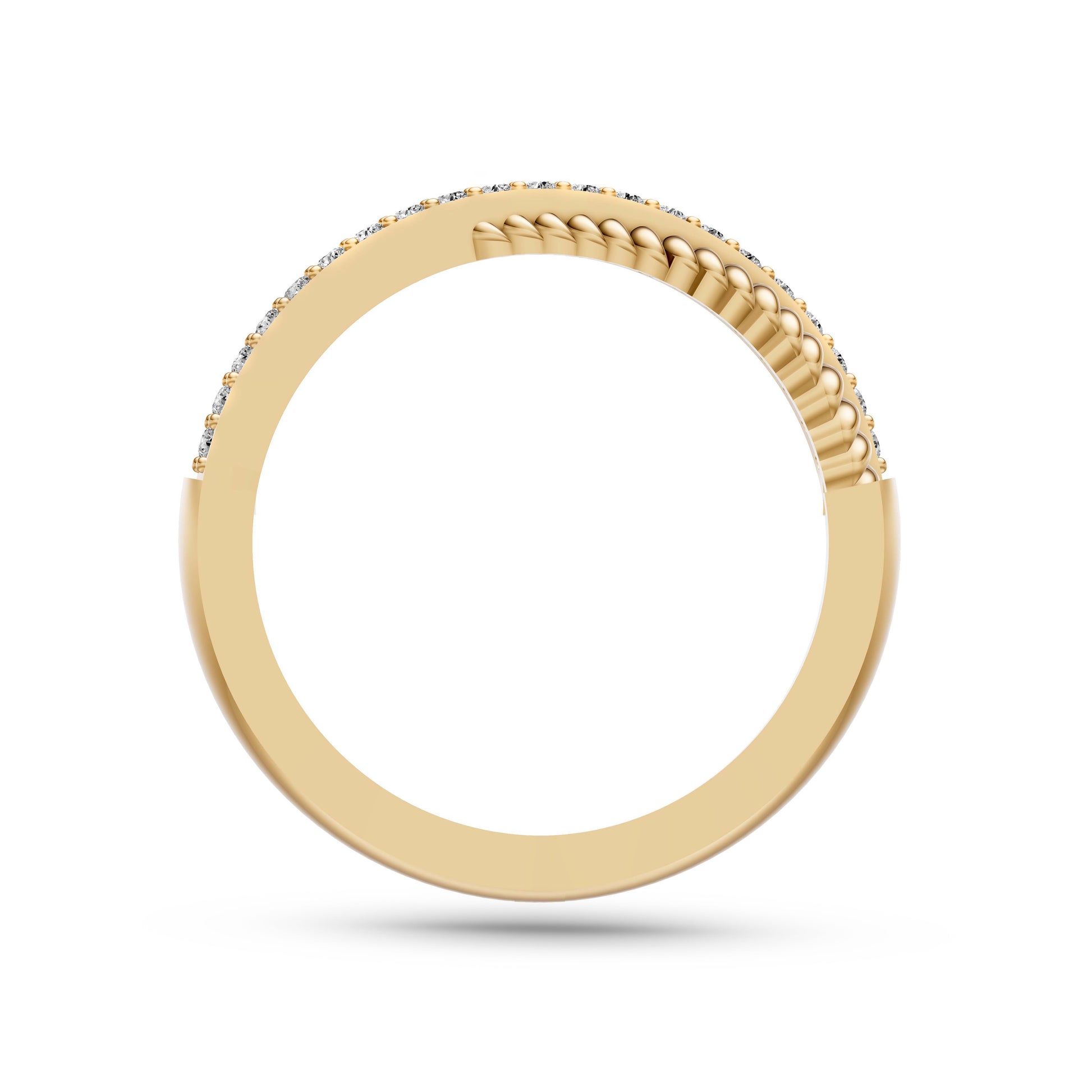 Diamond Crossover Stackable Ring in 14K Gold