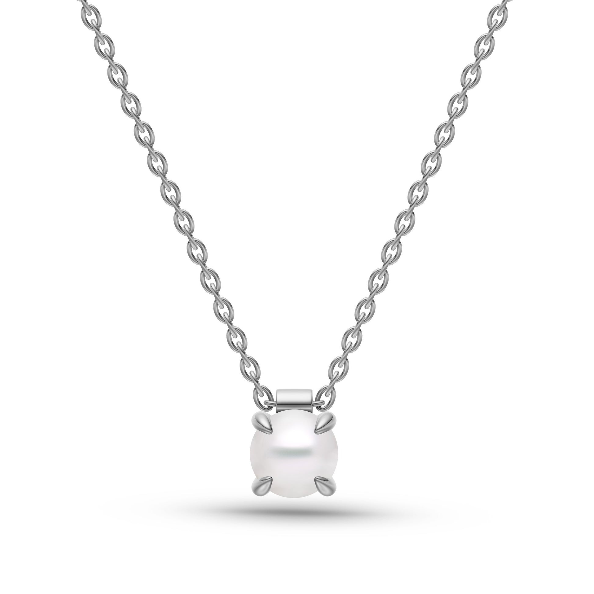 White Opal Pendant Necklace In 14K Gold